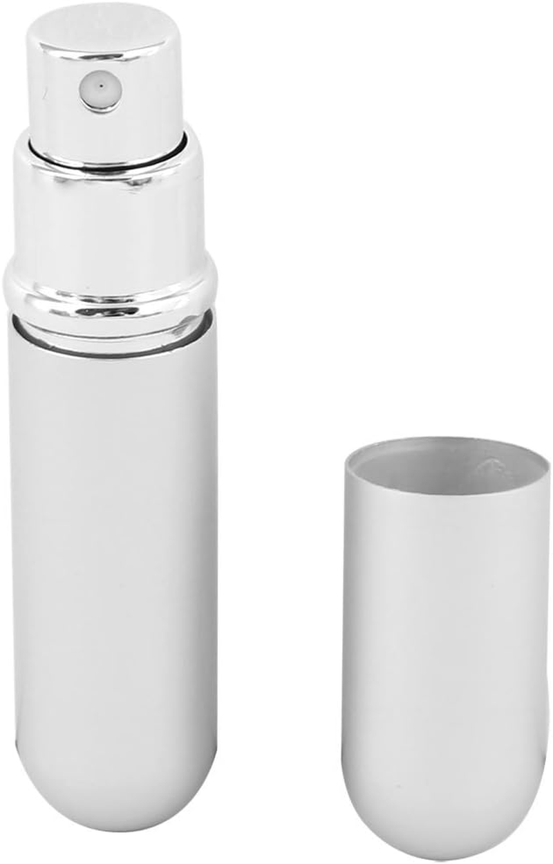 Ruilogod 6Ml Portable round Lipstick Shape Mini Perfume Spray Bottle Atomizer Case Silver Tone (Id: E69 13D 0Aa D31 37F image number 2