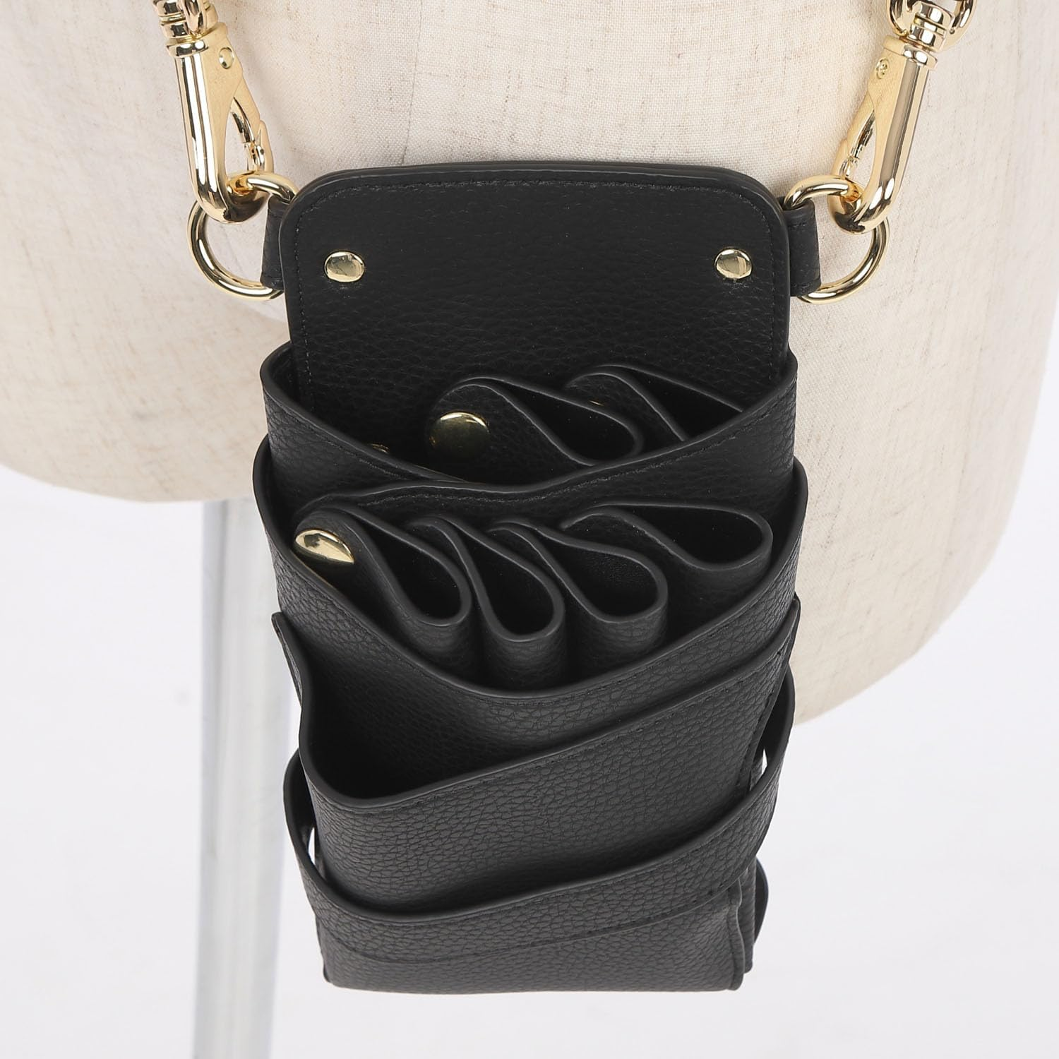 Dees Products Siena Black Gold Hardware Scissor Case Black image number 6