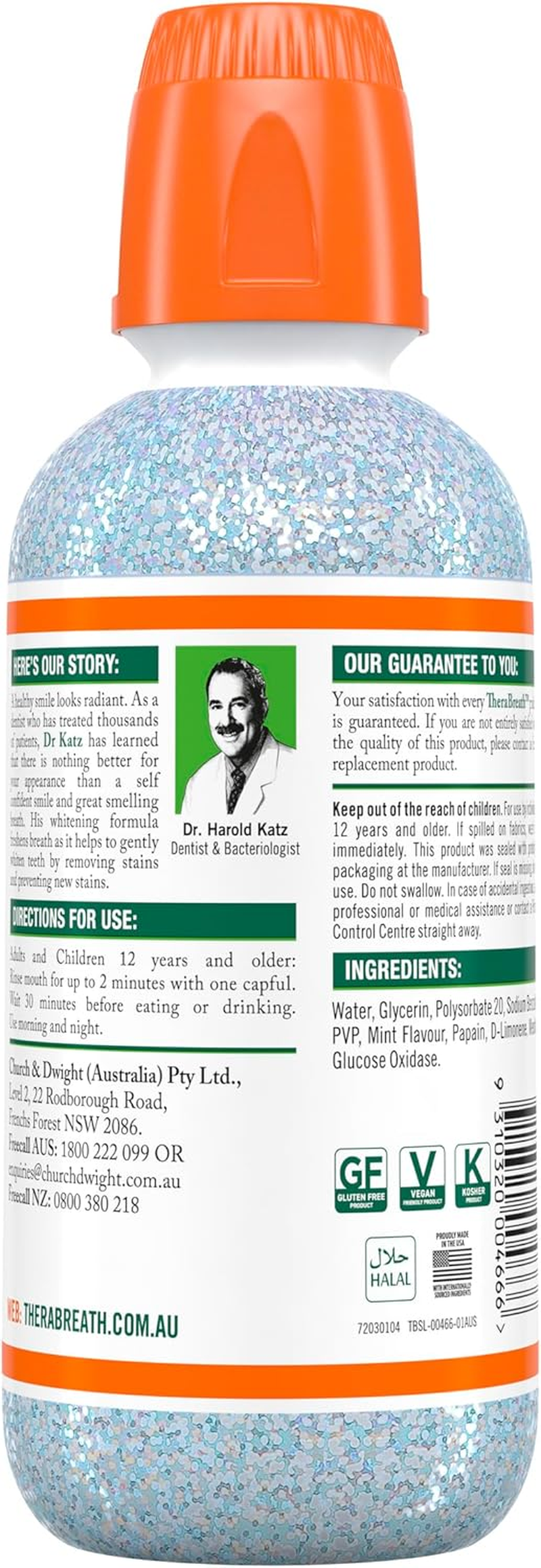 Therabreath Whitening Oral Rinse, Radiant Mint 473Ml - Whitens Teeth, Helps Remove Stains, Alcohol-Free, Non Burning, No Peroxide, No Dyes - Ideal for Daily Oral Care image number 1