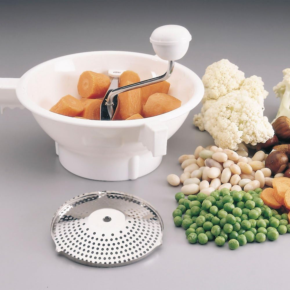 Metaltex Polypropylene 3 Stainless Steel Blades Food Mill, 20 Cm Diameter, White/Silver