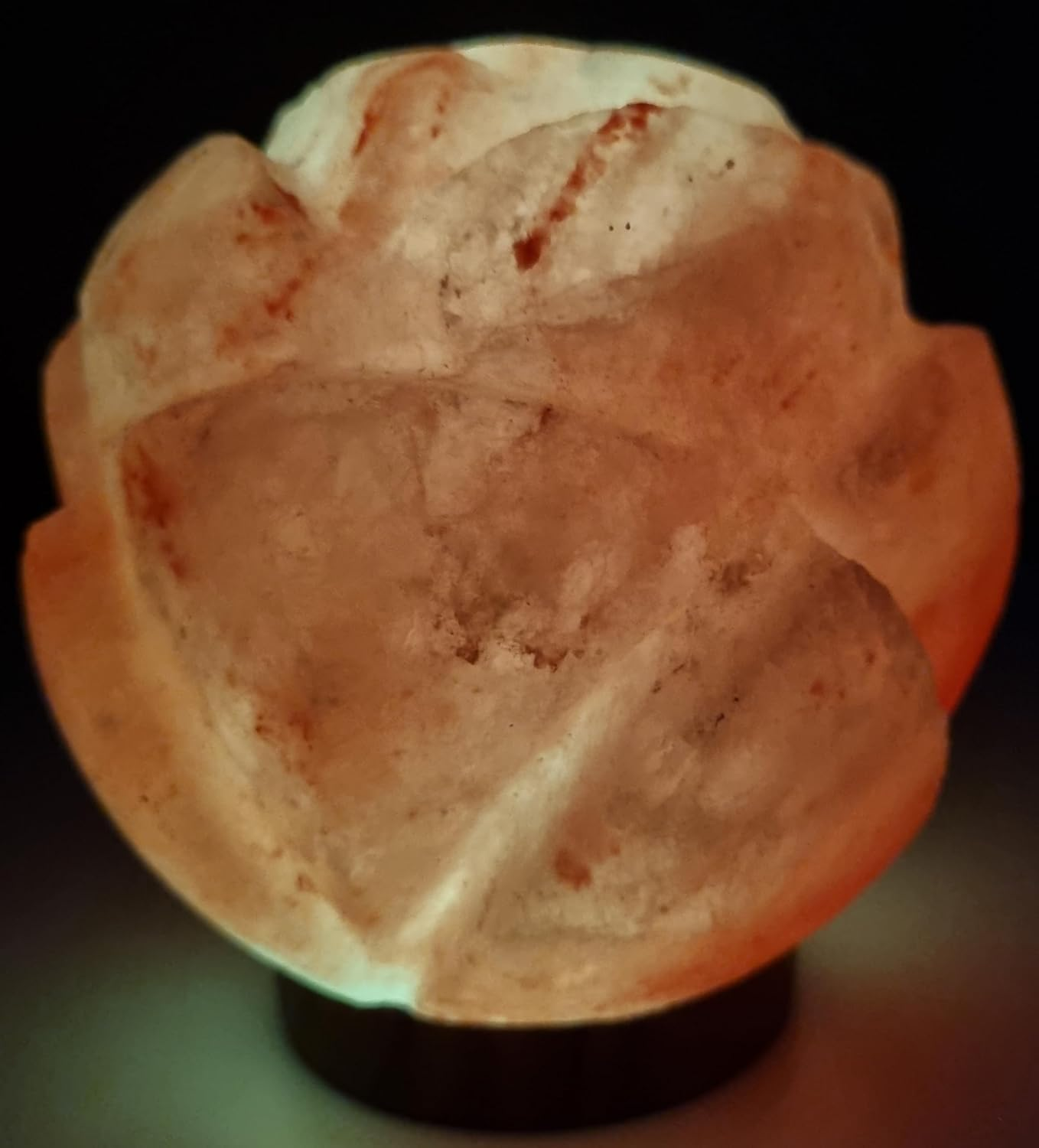 2-3 KG Premium Multi-Colour Rose Salt Lamp 100% Authentic, Handcrafted from the Foothills of the Himalayas Beautifully Hand Craft Lilly Flower Comes with Complete Electric Fitting image number 5