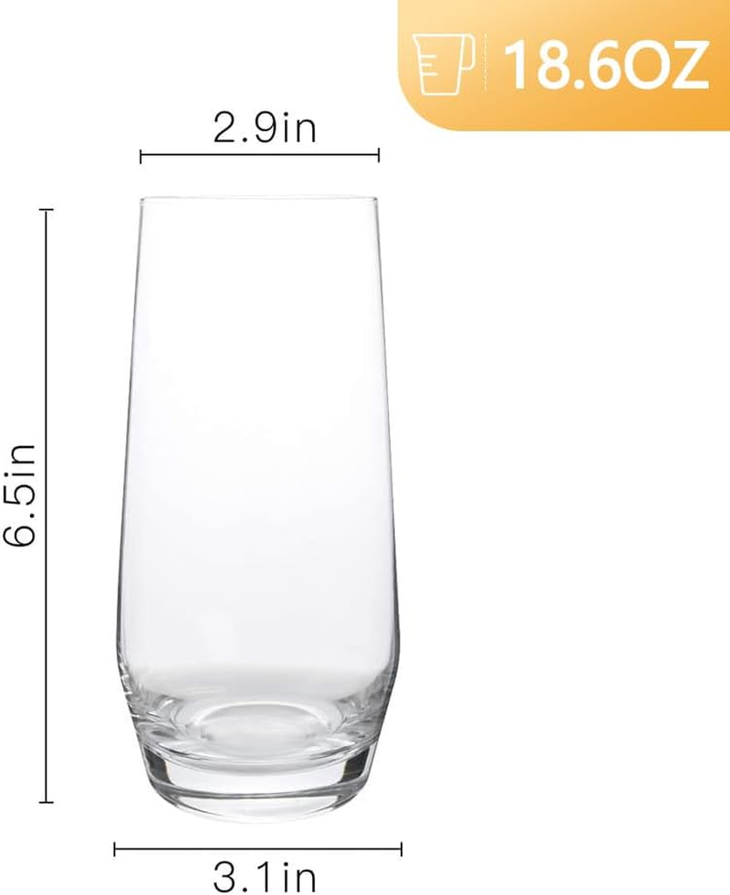 [6-Pack,18.6 Oz]Design&bull;Master-Premium Large Capacity Tumbler Highball Glass Tableware for Water, Juice, Beer and Cocktails&hellip; image number 5