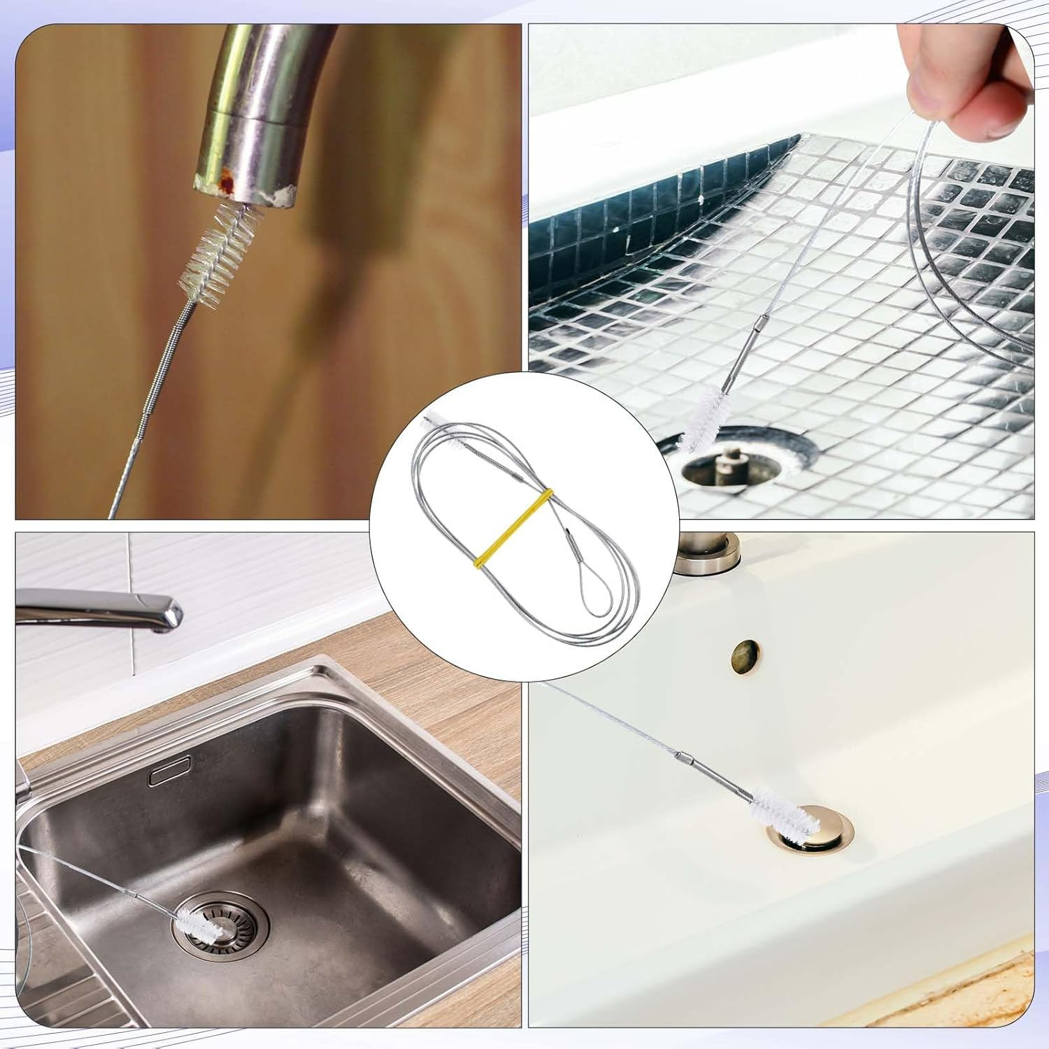 5 PCS 45'' Sunroof Drain Cleaning Tool, Fridge Water Line Cleaner Compatible with Lines for 1.4 M/54 In, for Cleaning Water Dispenser, Refrigerator, Car Sunroof Drain Holes image number 3