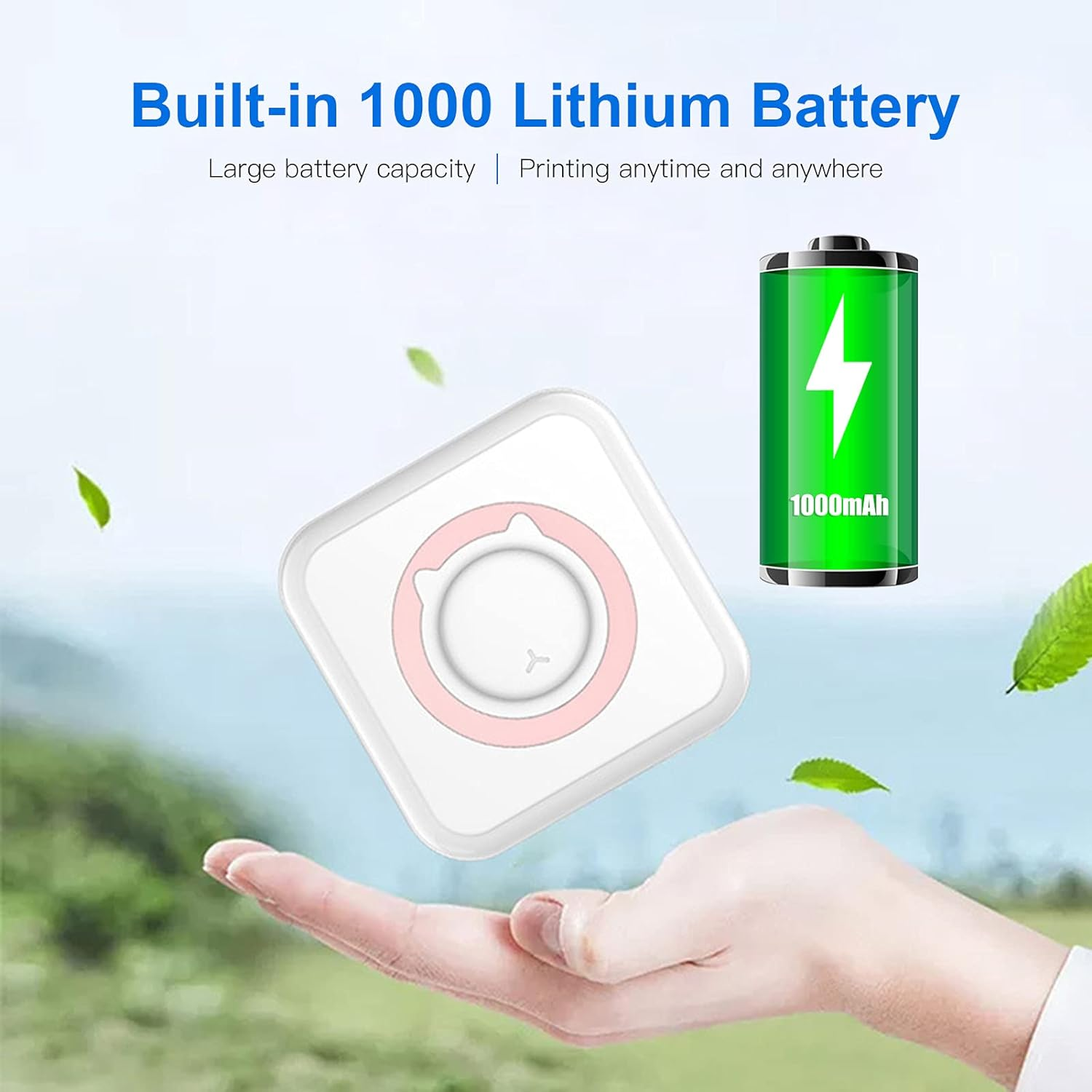 Domary All-In-One Photo Printer Multifunction Portable Printer Wireless Instant Mini Printer Support BT Connection for Smartphone with 11 Paper Rolls 57Mm Compatible with Ios Android - Pink image number 2