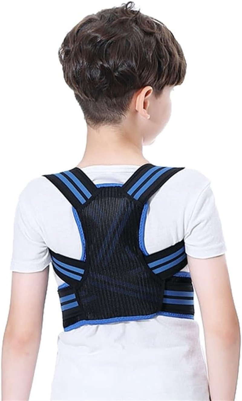 Children Posture Corrector Adjustable Back Brace Kid Boy Girl Orthopedic Corset Hunchback Correction Belt Spine Back Shoulder Support Lumbar Brace (Color : Blue, Size : Medium)
