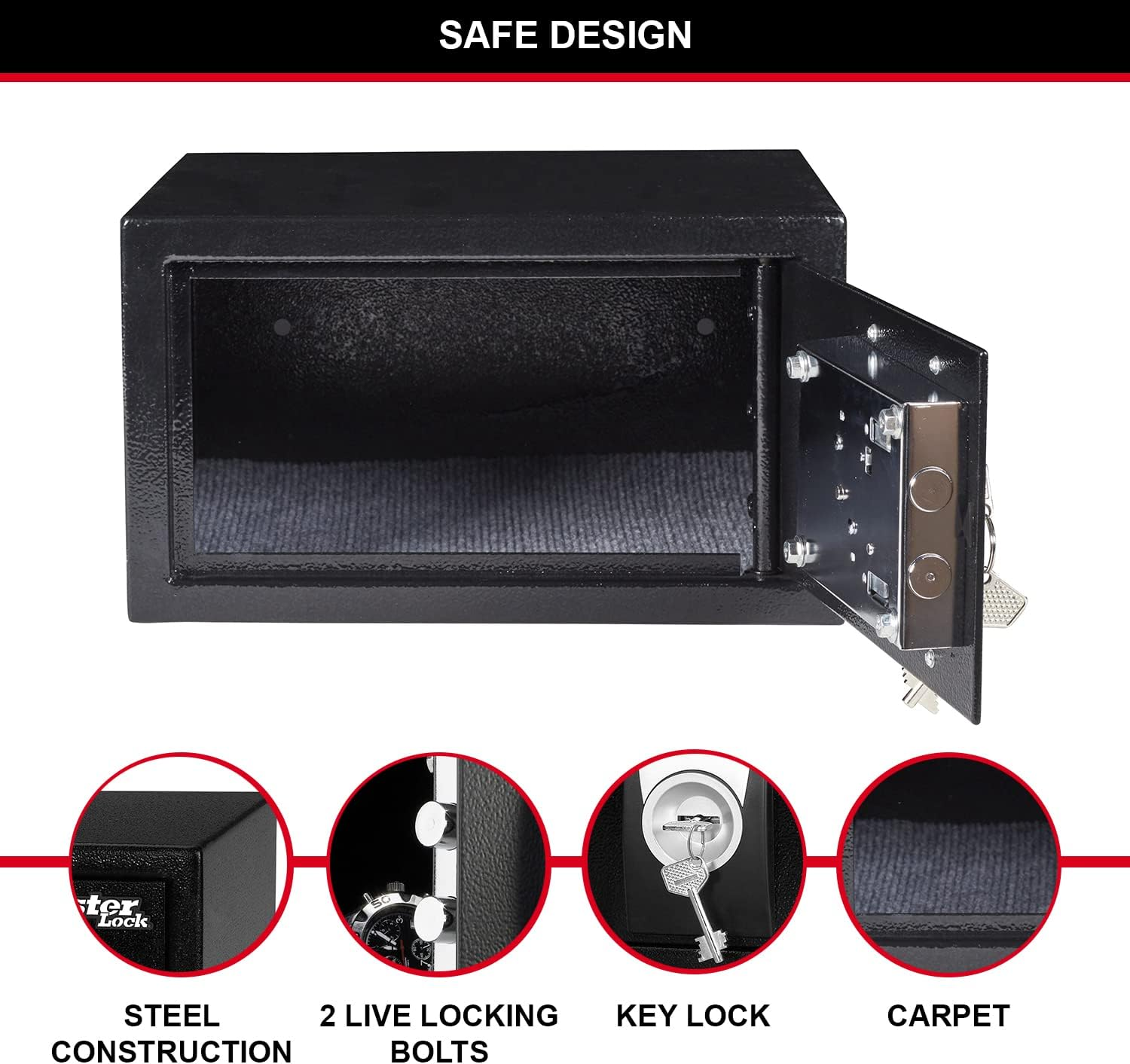 MASTER LOCK Key Safe [Small - 9.93 Litre] - X031ML - Jewellery, Money, Small Electronics Safe image number 1