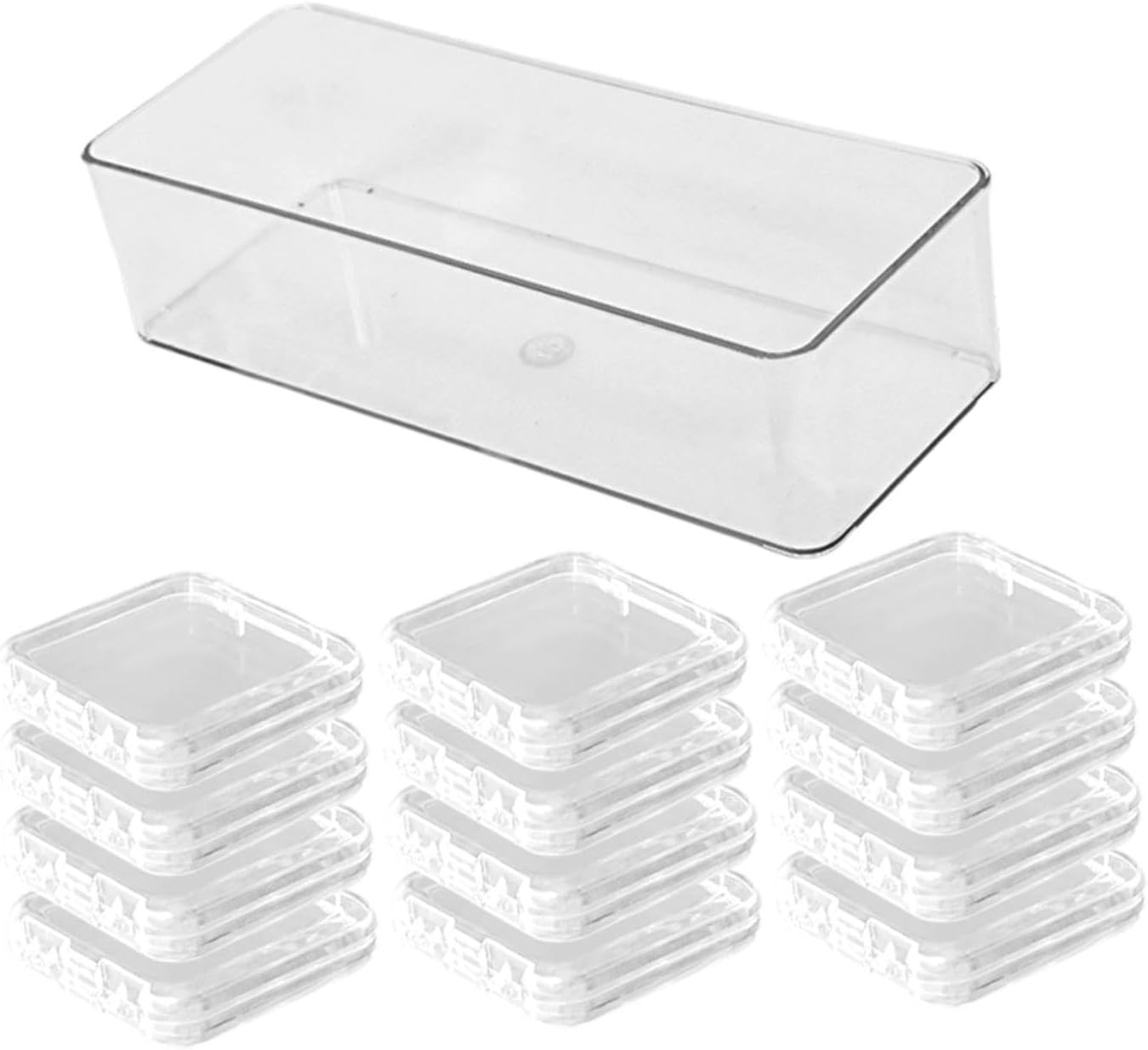 Eigell Press on Nail Storage Box Set False Nail Organizer Transparent Multipurpose Business Nails Packaging Box Display Case, Long Box - Long Box image number 5