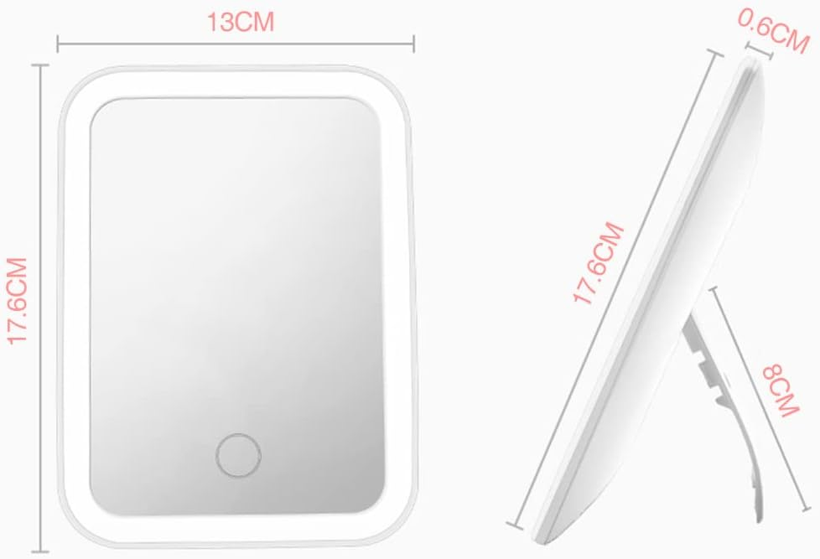 LETOUR Makeup Mirror with Light - 3 Modes Tabletop Mirror with Swivel Touch Dimming for Dressing & Makeup (Square) image number 4