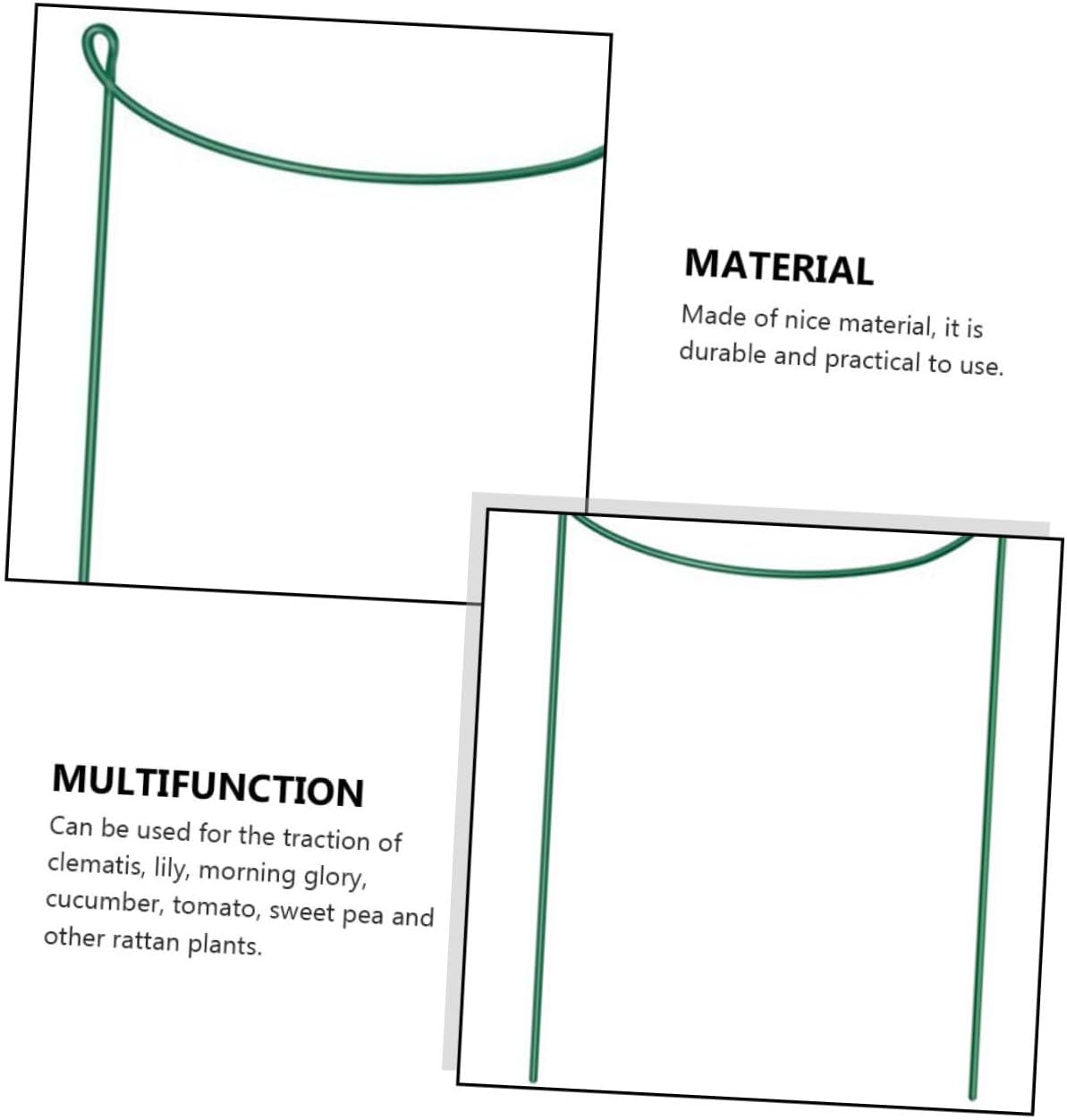 BESPORTBLE 4Pcs Garden Stake Plant Support Bracket Iron Plant Stakes for Bushy and Vine Easy Assembly Garden Rack