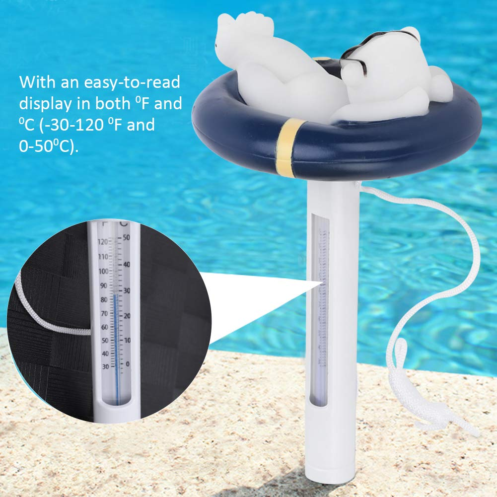 Floating Thermometer, Pool Temperature Thermometer with String, Shatter Resistant, Analog, Reusable, Outdoor image number 4