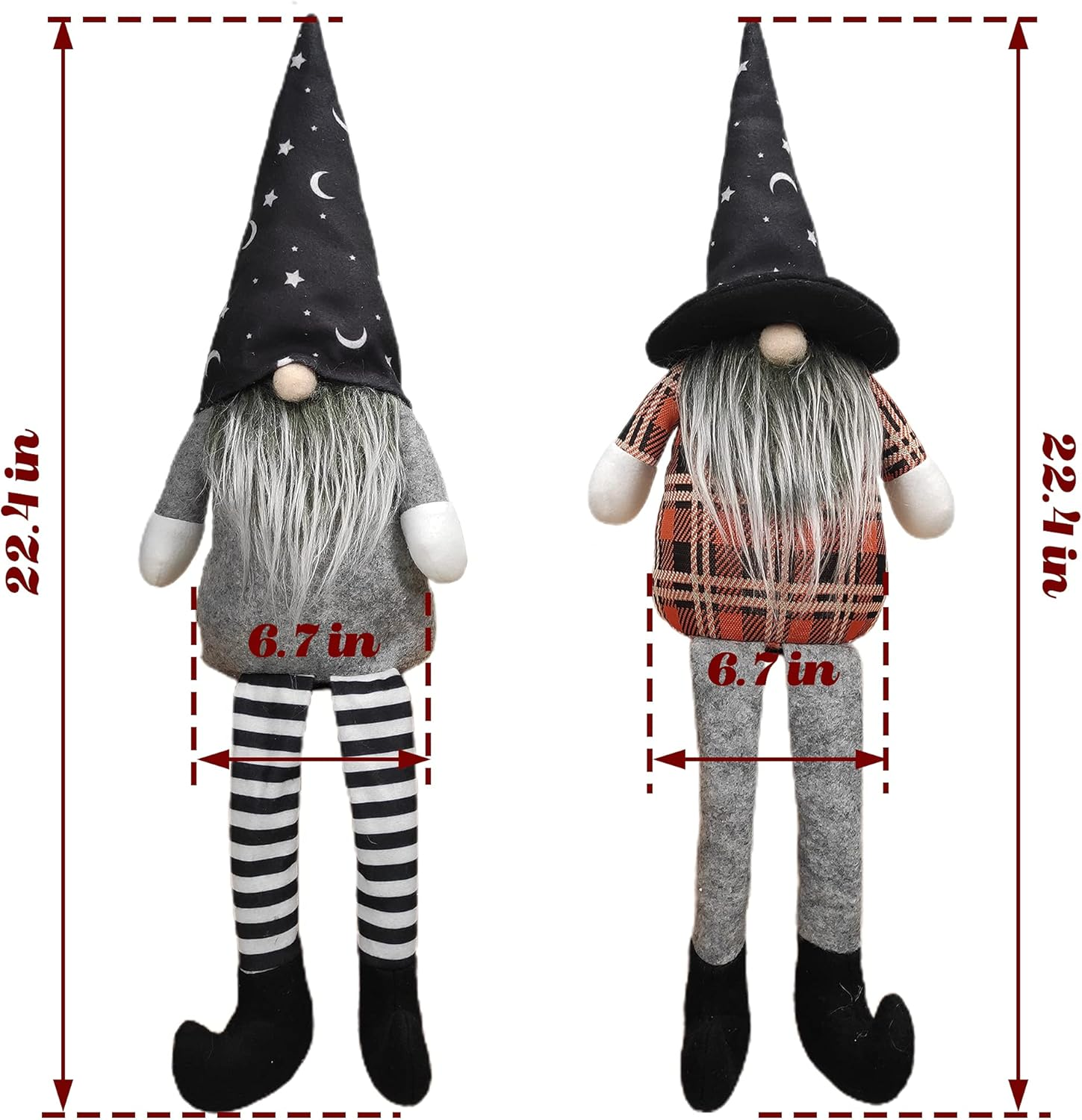 Ogrmar Halloween Gnome Seat Halloween Gnomes Plush Doll Handmade Beard Dwarf Toy Scandinavian Style Decor and Home Ornaments image number 6