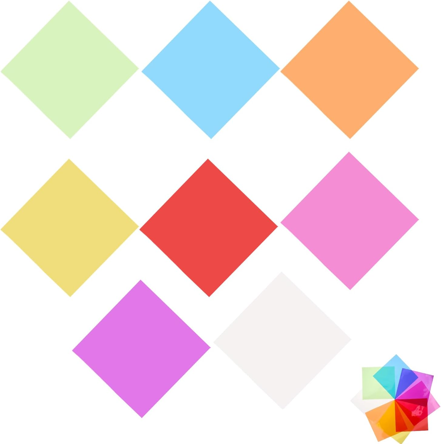 160 Pcs Cellophane Sheets, 7.5X7.5 in Colored Cellophane Transparent Glass Wrap Paper for Candy, Cookies Packing & DIY Crafts Decorations