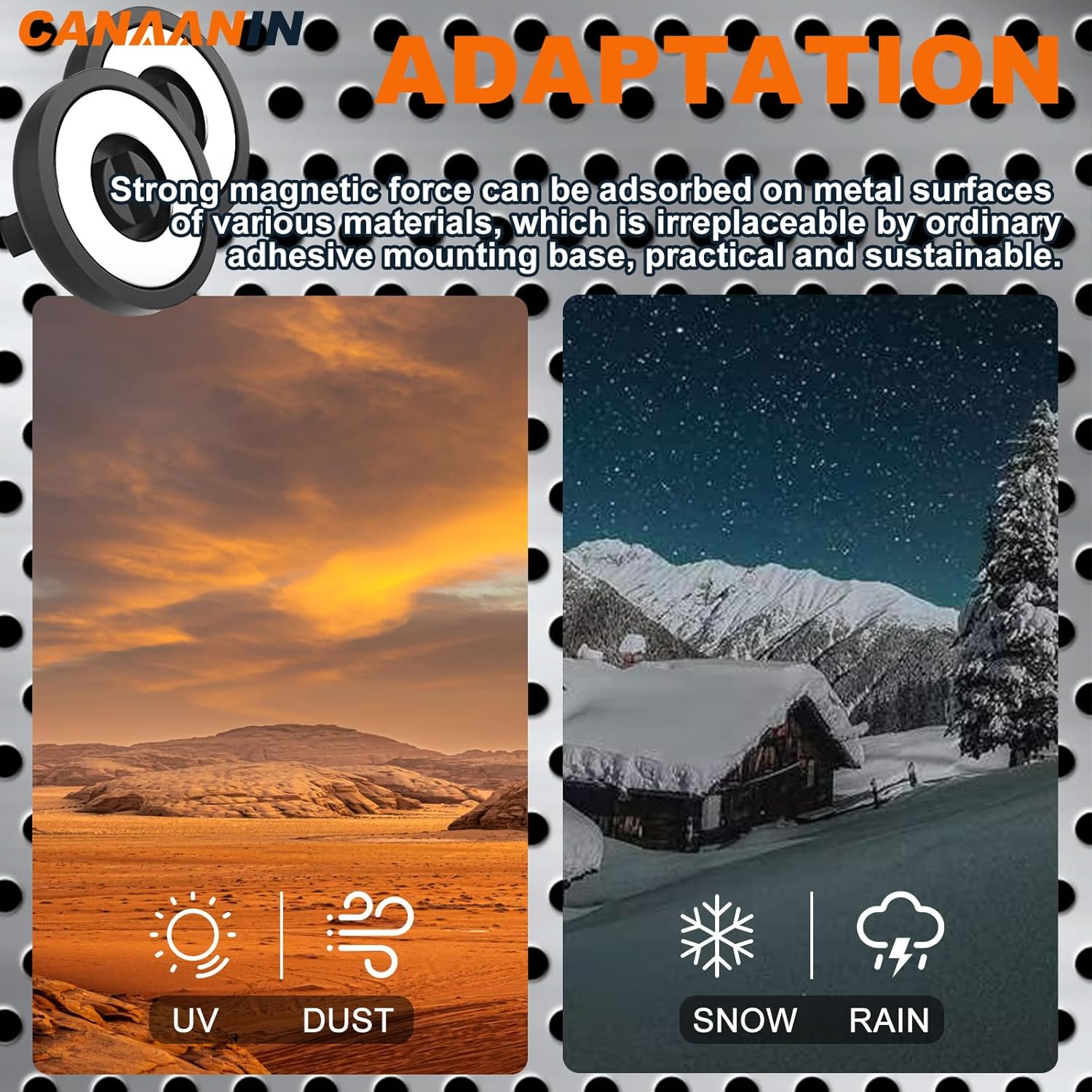 CANAANIN Magnetic Cable Zip Tie Mounts Clips Multipurpose Zip Ties Mount Base Holder Black Wire Cable Holder Mount Wire Clips Management for Home Office Marine Electrical Wiring (Black, 20 Piece) image number 4