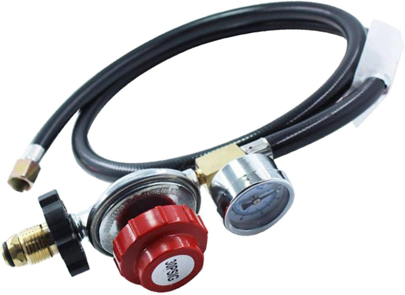 High Pressure Gas Regulator with Gauge Replacement and Hose Gas Tank BBQ image number 2