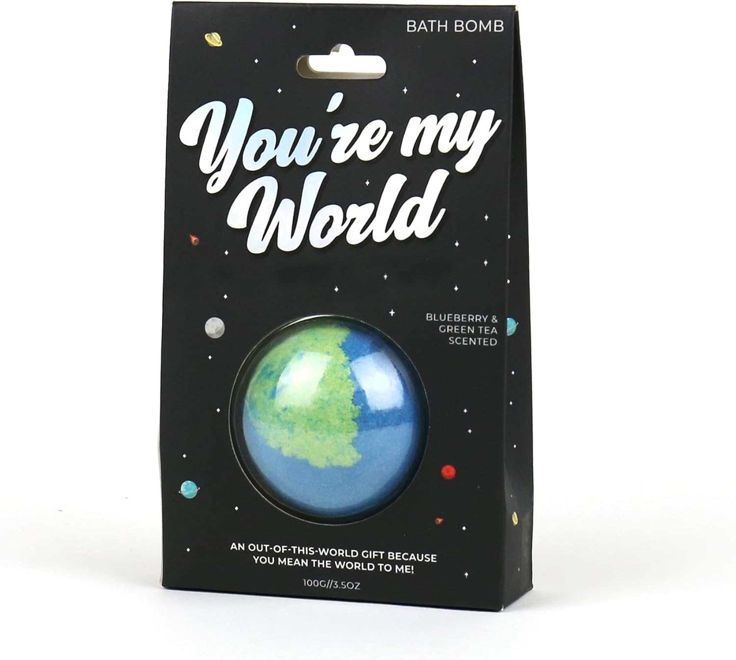 Gift Republic You'Re My World Bath Bomb, Blueberry and Green Tea Scented, Handmade Fizzing Bath Essential, Relaxing Aromatherapy, Nourishing Ingredients for Soft, Smooth Skin and Calming Bath image number 3