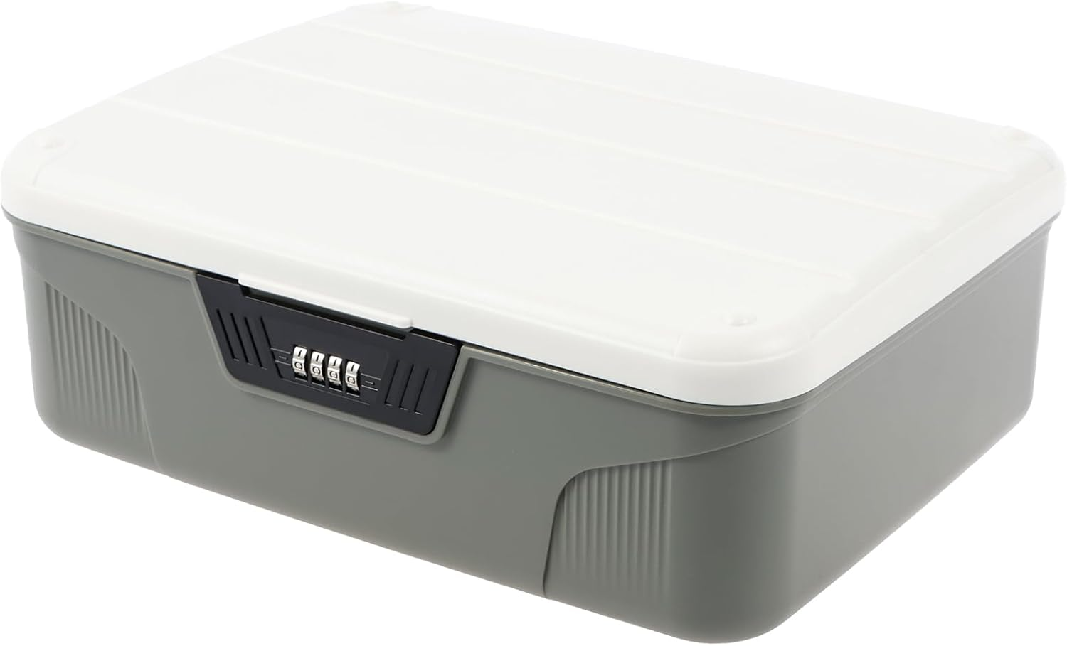 Awobepl Lockable Storage Container Plastic Lockable Storage Box 4 Digit Password Storage Organizer High Security Lockable Storage Bin Sturdy Lockable Storage Bin for Home (Small: 26&times;22.5&times;12Cm)