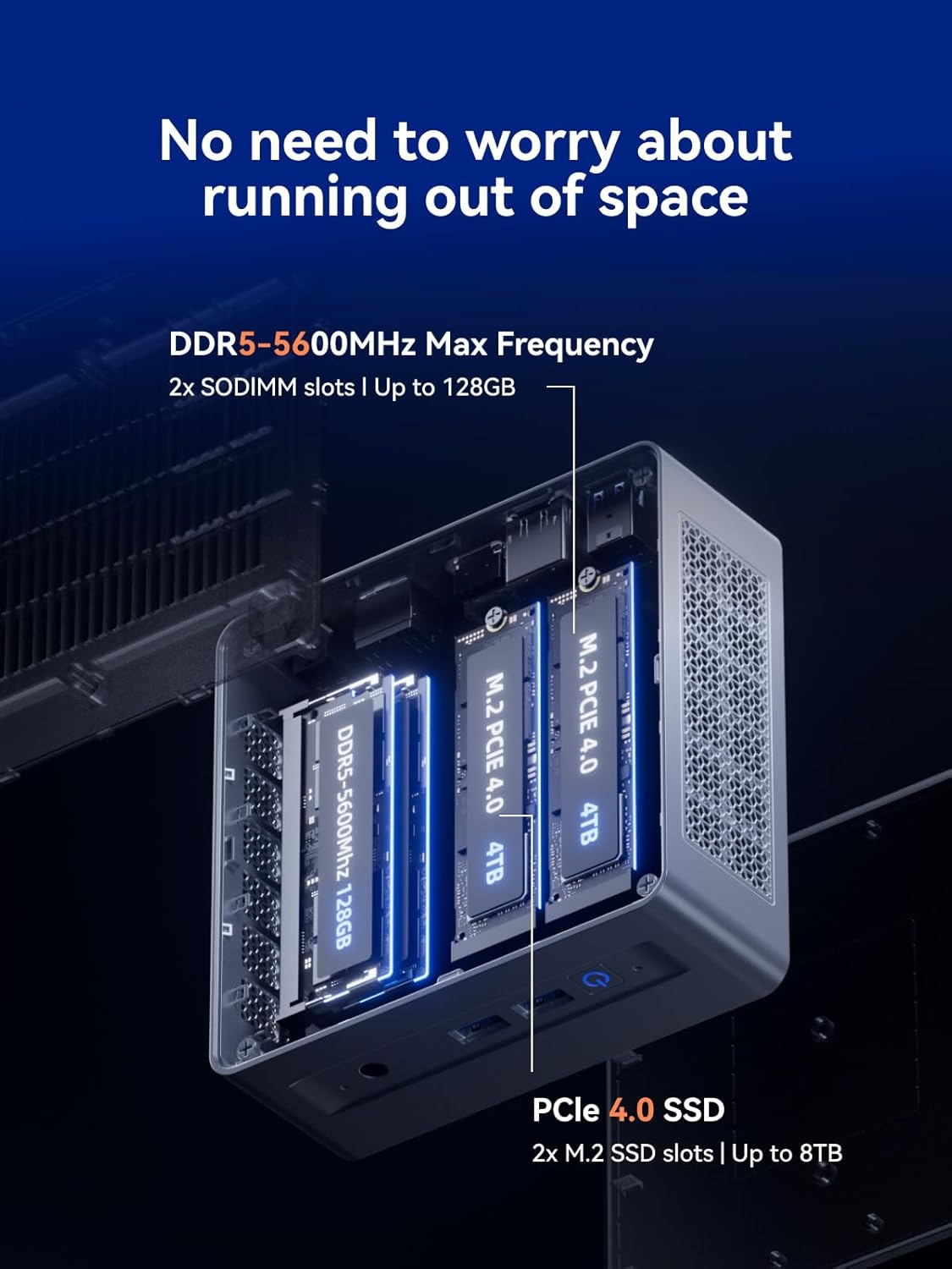MINISFORUM X1 Lite-255 Mini PC with AMD Ryzen 7 255 (8C/16T), AMD Radeon 780M, 32GB DDR5 1TB SSD, Wifi 6E+2.5Gbe LAN, Oculink Egpu Mini Computer, HDMI+DP+USB4 Triple Displays Output,4Xusb Type-A image number 1
