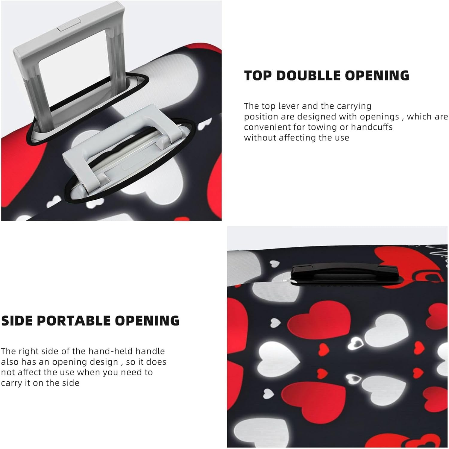 Djnni Happy Valentine'S Day Travel Box Protective Cover,Suitcase Cover,Travel Luggage Cover,Suitcase Protector Fits 18-32 In, Happy Valentine'S Day, Medium image number 2