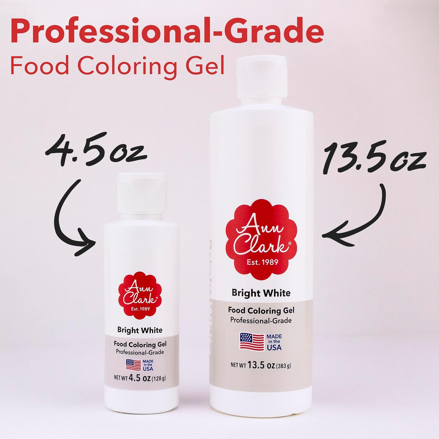 Ann Clark Bright White Food Coloring Gel Large 4.5 Oz Professional Grade Made in USA image number 4