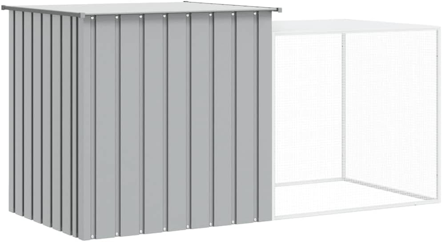 Rabbit Cage Grey 200X91X100 Cm Galvanised Steel Outdoor Pet House Small Animal image number 3