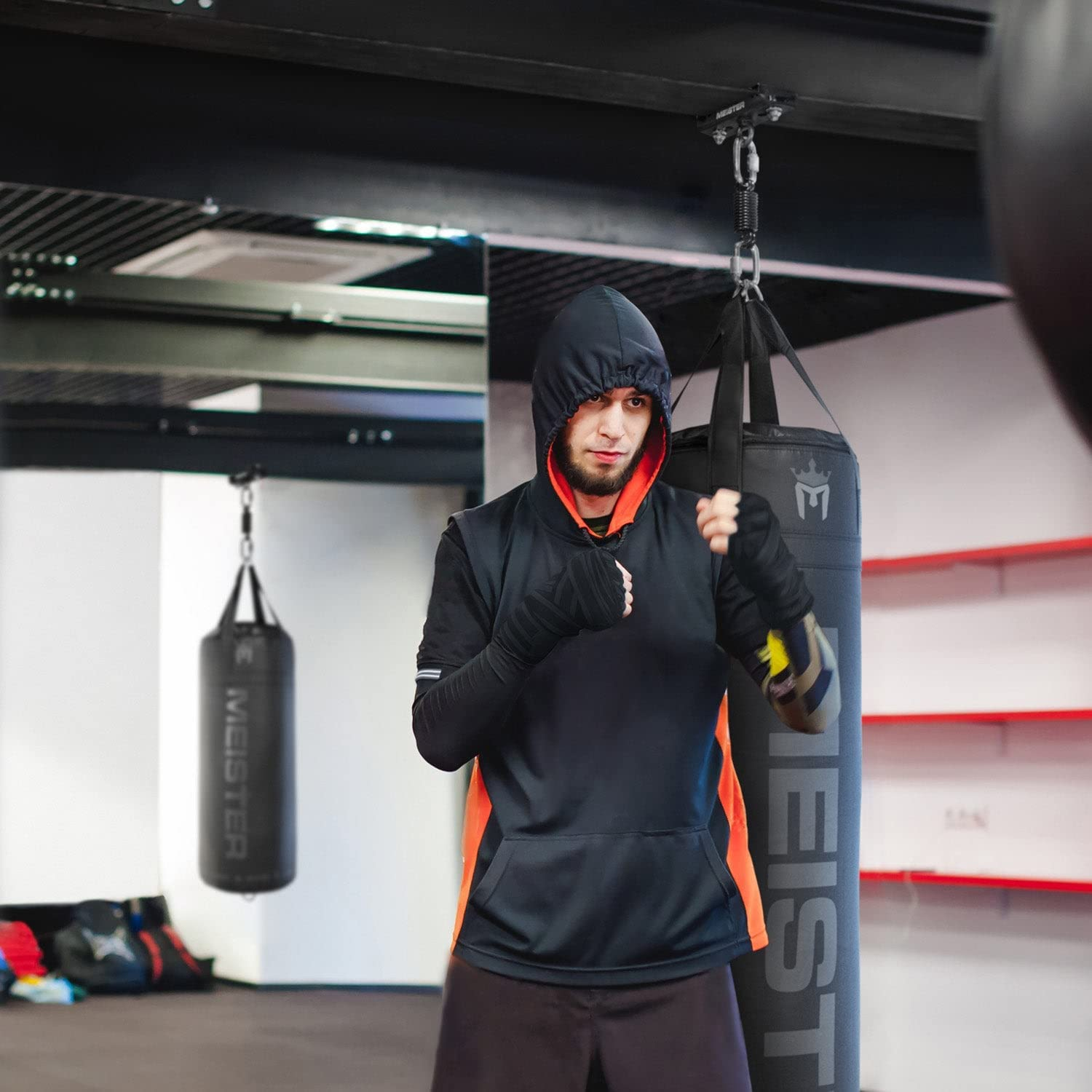 Meister Beam Clamp Hanger Mount for Boxing & MMA Heavy Bags, Suspension Straps & Ceiling Fixtures - Black - 7.5" - 9.5" image number 5