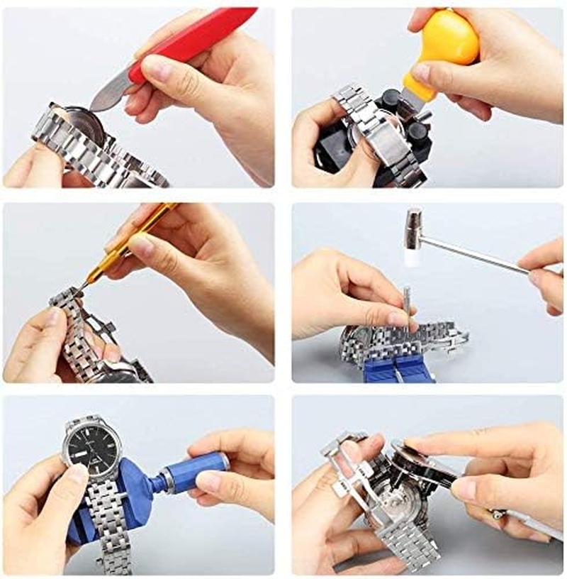 Luxerlife Watches Repair Tool Kit, Professional 147 in 1 Watch Case Opener Repair Tools Watch Spring Pin Bars Watch Band Buckle Remover Battery Replacement Kit image number 1