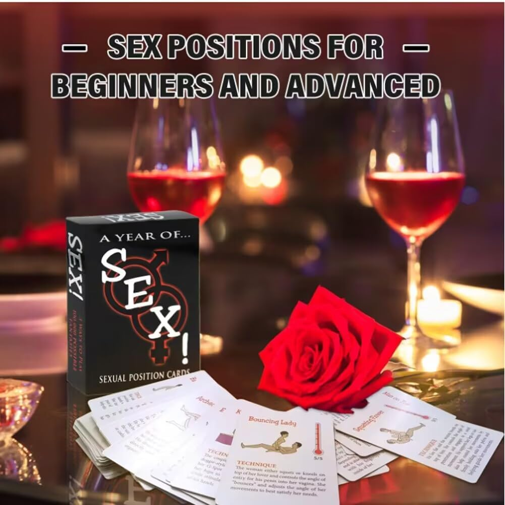 Couples Sex Games for Sexual Position Cards Game Couples Bedroom Battle Card Illustrated with Pictures, 54 Sex Cards for Date Night with Your Partner image number 1