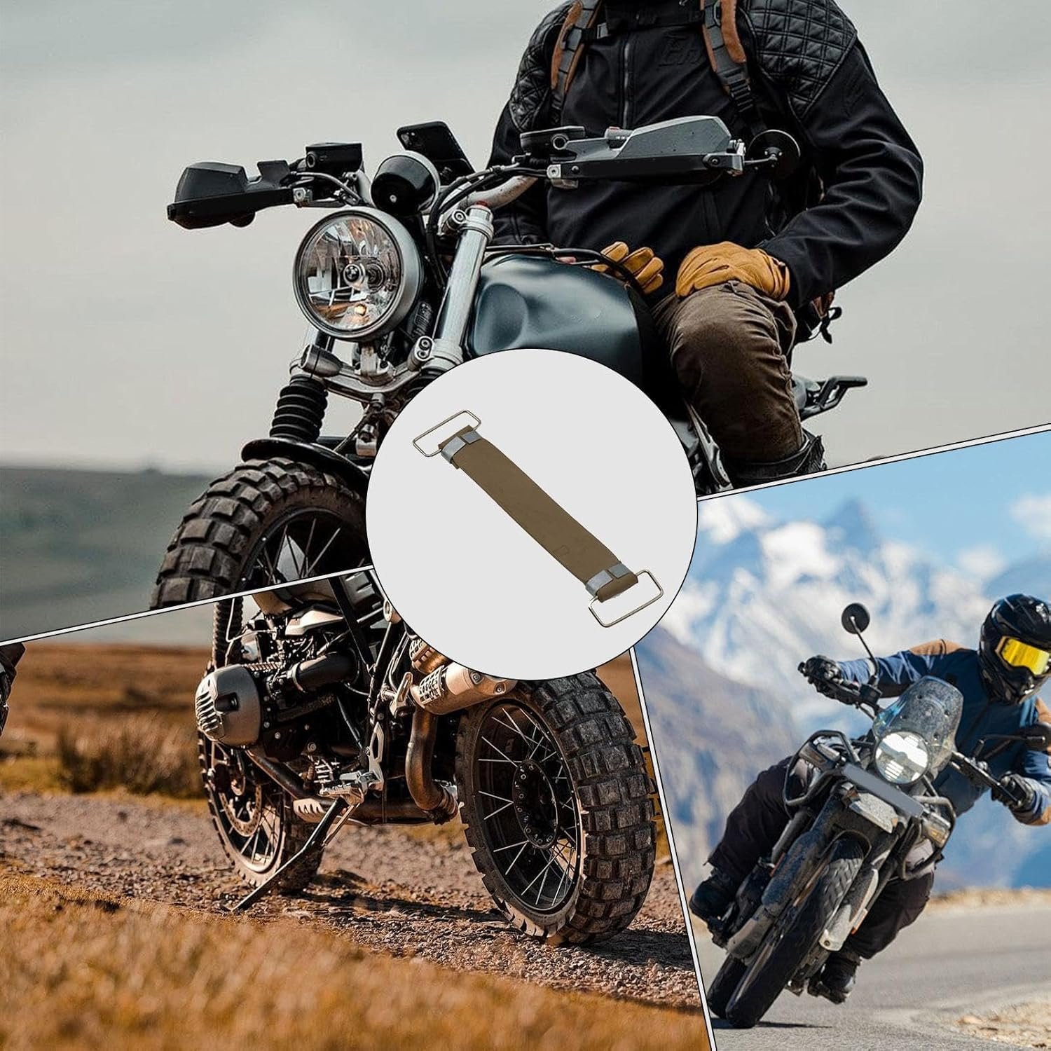 Battery Straps Rubber Band - Stretchable Rubber Battery Straps Fastening Straps | Battery Box Strap Portable Battery Band Bandage for Motorcycle Battery image number 2