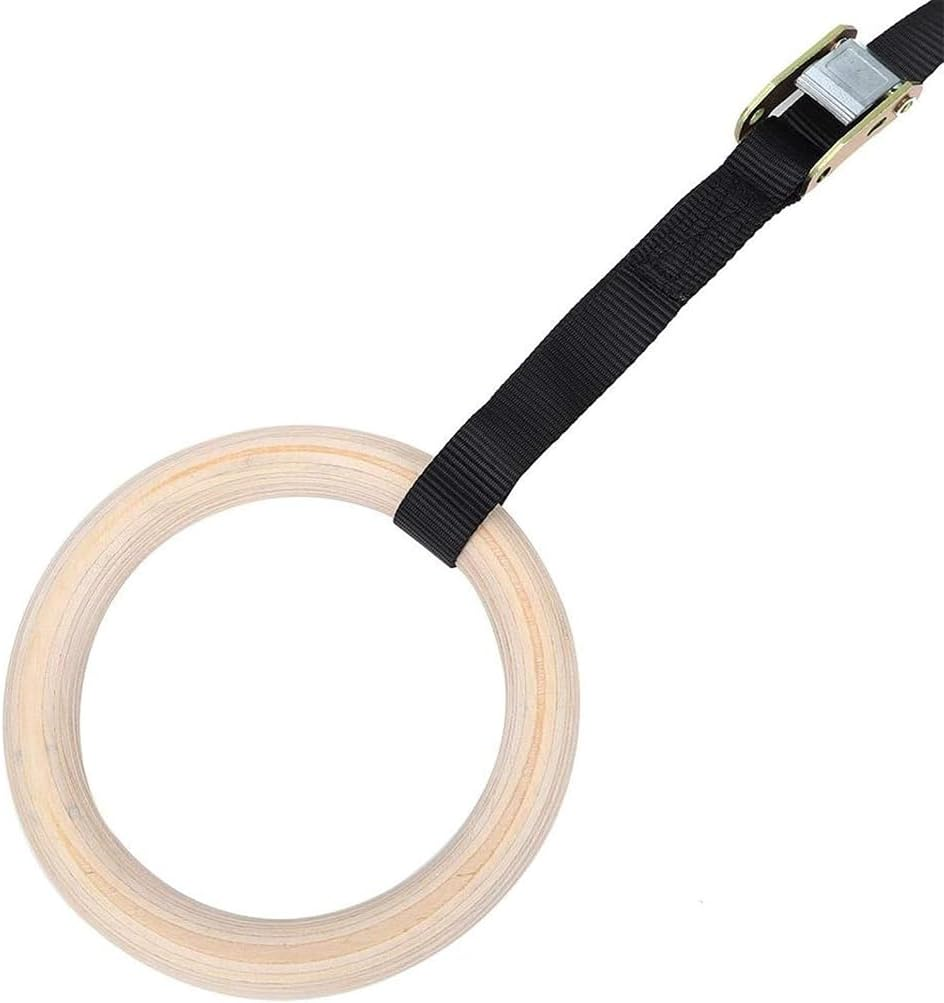 HPAMR 1 Pair of Wooden Gymnastics Rings 28Mm, Olympic Strength Training Gym Rings with Straps - Non-Slip Birch Wooden Rings Gymnastics 28Mm, Adjustable Straps, Ergonomic Pushup Handles image number 6