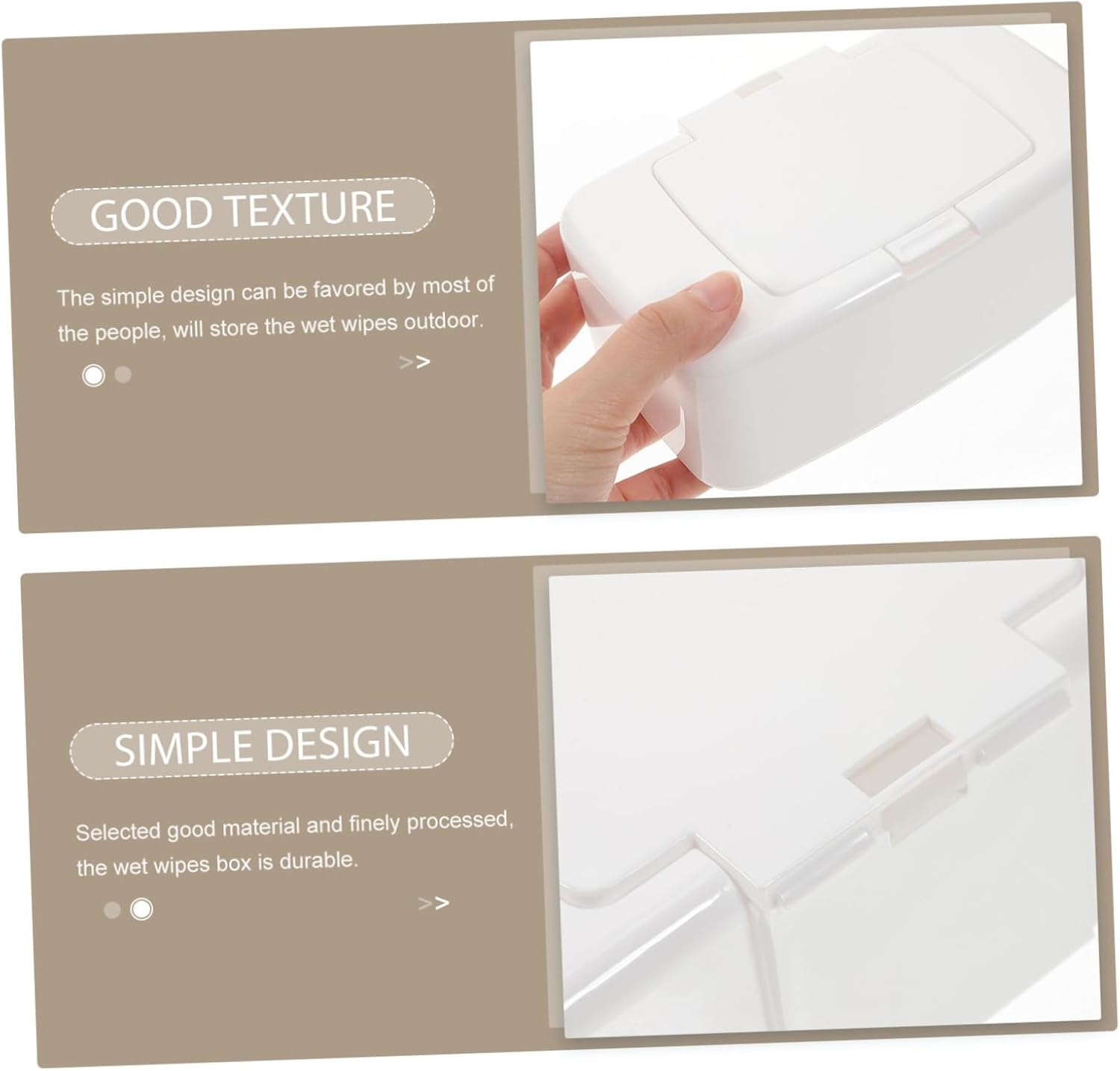 Portable Refillable Wipes Dispenser Box Lid White Plastic Household Travel Storage Organizer for Car and Desktop Use