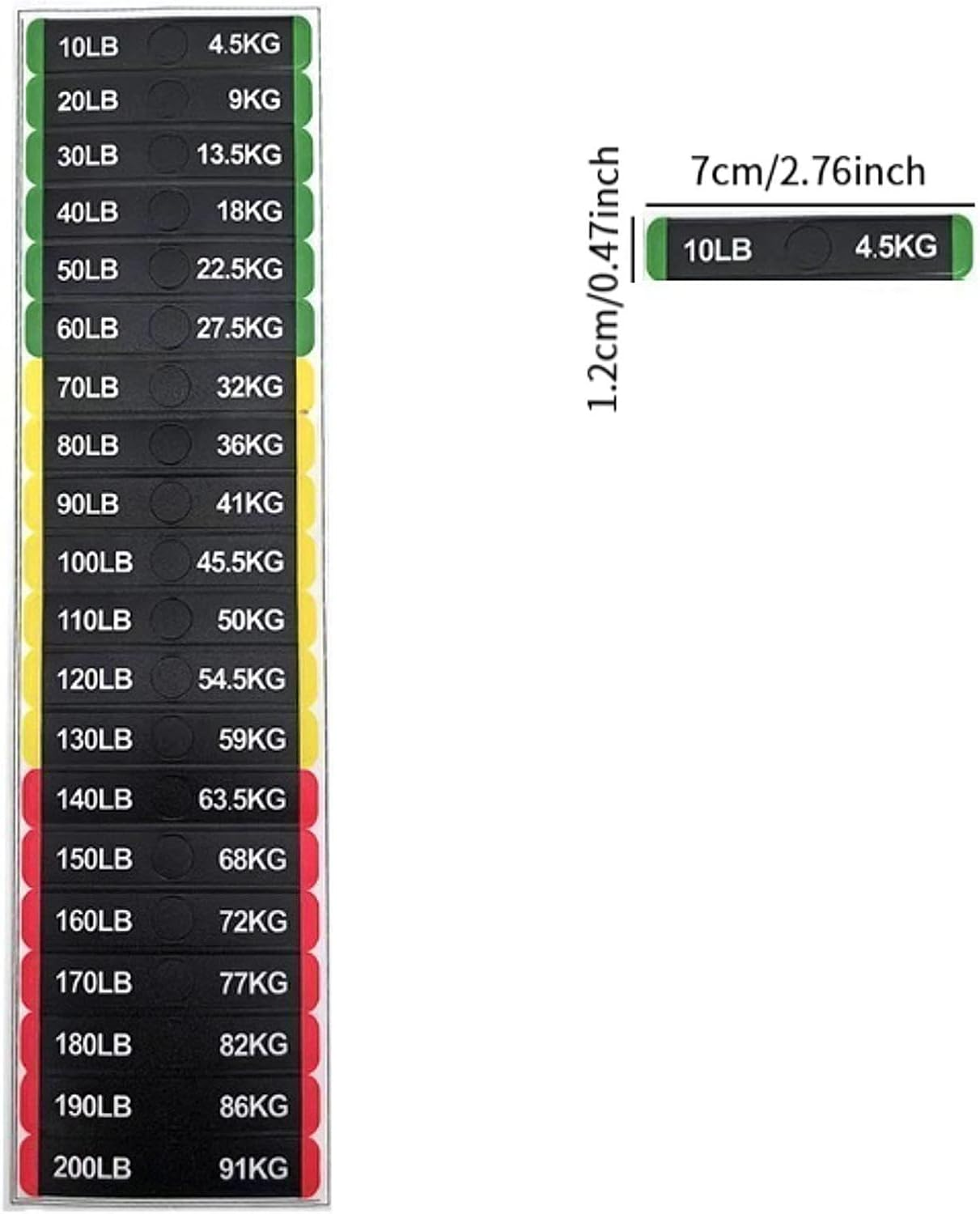 Dickly Weight Stickers Weight Number Stickers Exercise Equipment Gym Weighted Block Label Sticker Decals Weight Stack Labels Decals, 10 to 200Lb, 7Cmx1.2Cm image number 4