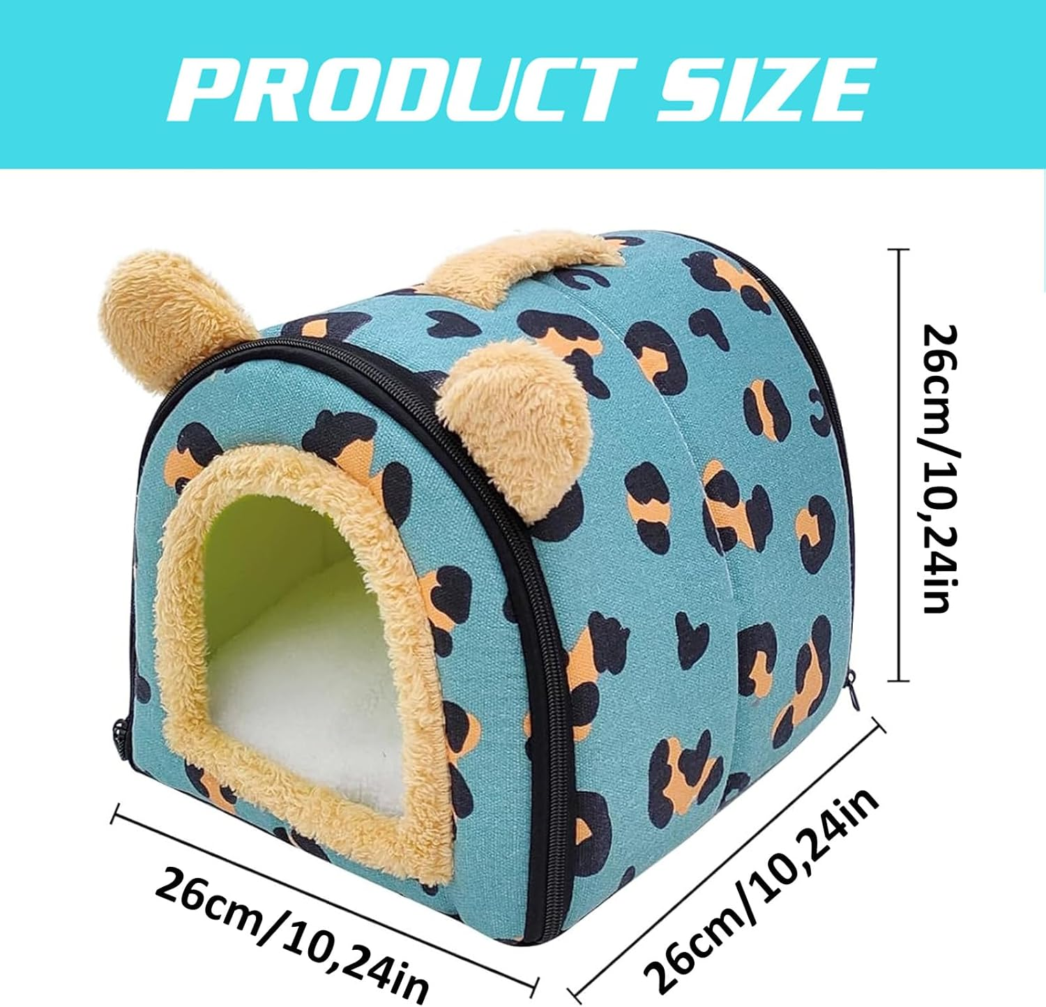 Guinea Pig Bed Cuddly Cave, Cuddly Bag, Guinea Pig Cave, Washable Rabbit Cuddly Cave, Cuddly Winter Cosy Small Animal Beds for Dwarf Rabbits, Chinchillas, Bearded Dragons, Blue image number 3