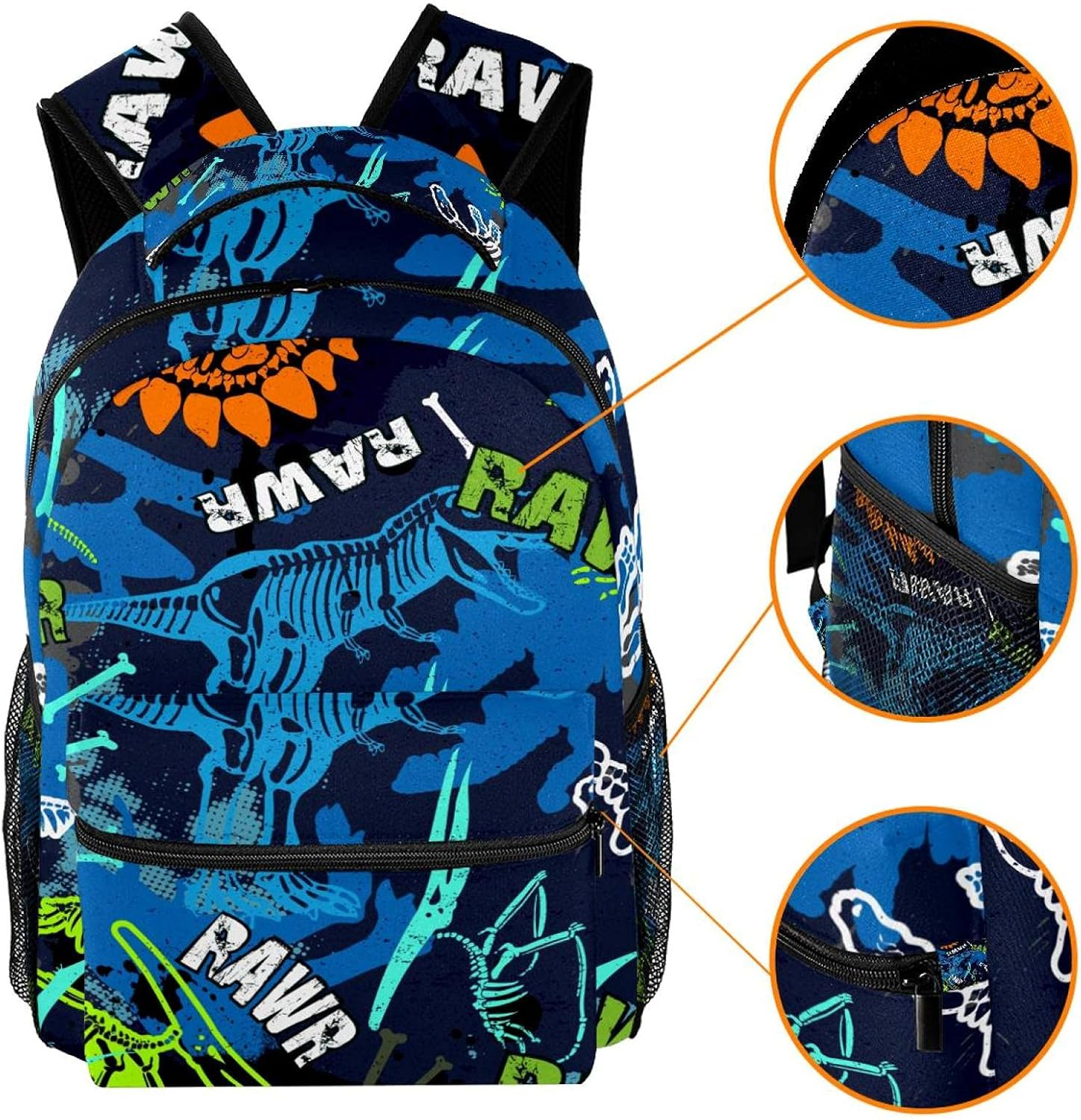 Grunge Design for Boys Dino Pattern Backpack Students Shoulder Bags Travel Bag College School Tote Backpacks
