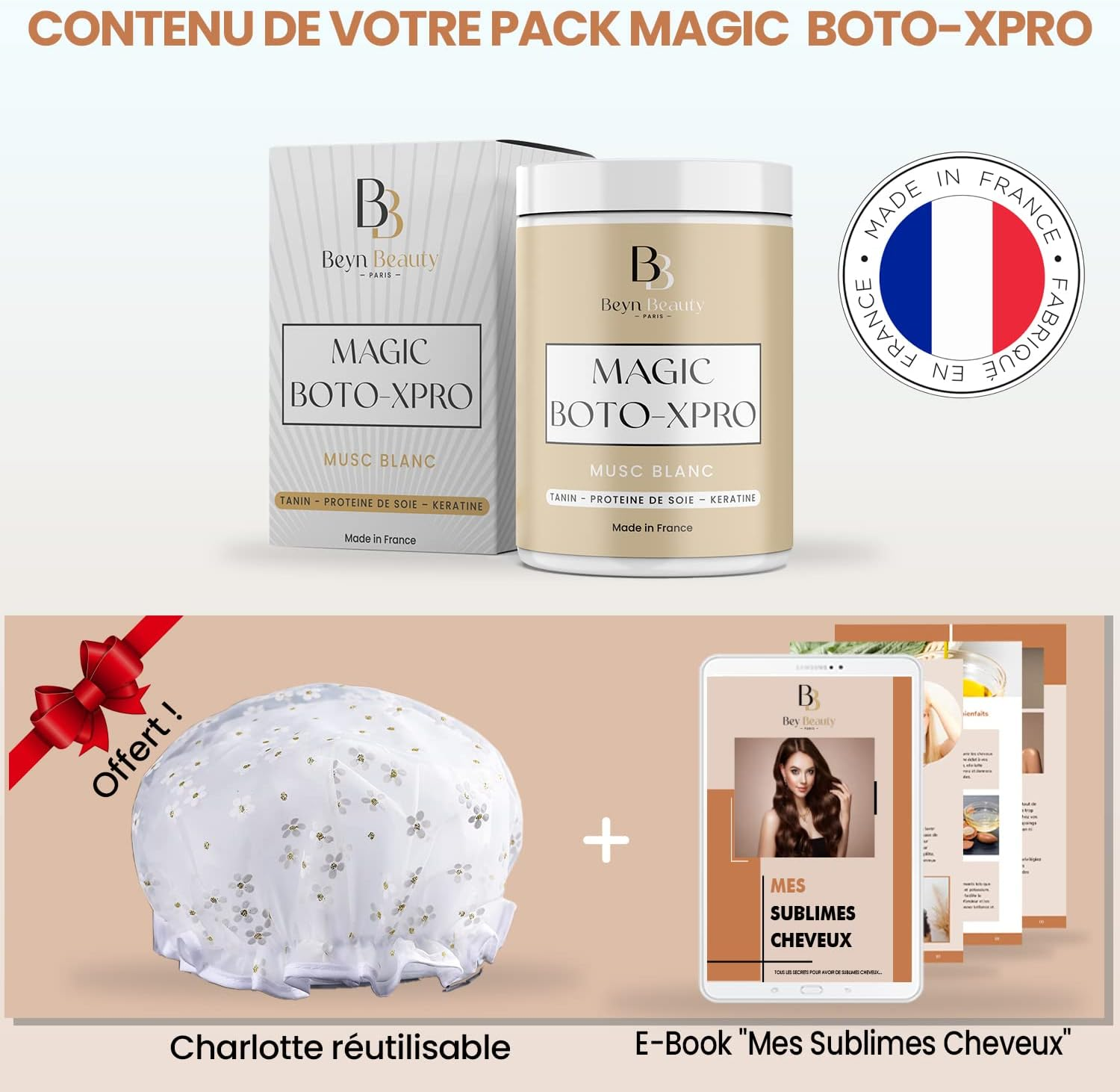 Beyn Beauty&reg; Magic Boto-Xpro Hair Care I Hair Boto-Xpro Care for Damaged Hair - Moisturises, Repairs and Strengthens Hair - with Hyaluronic Acid, Keratin, Tannin - Made in France