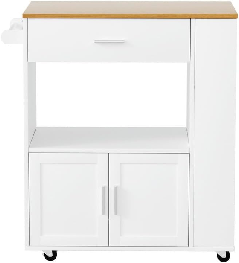 Artiss Kitchen Island Trolley Rolling Serving Cart Storage Cart Shelf Towel Rack