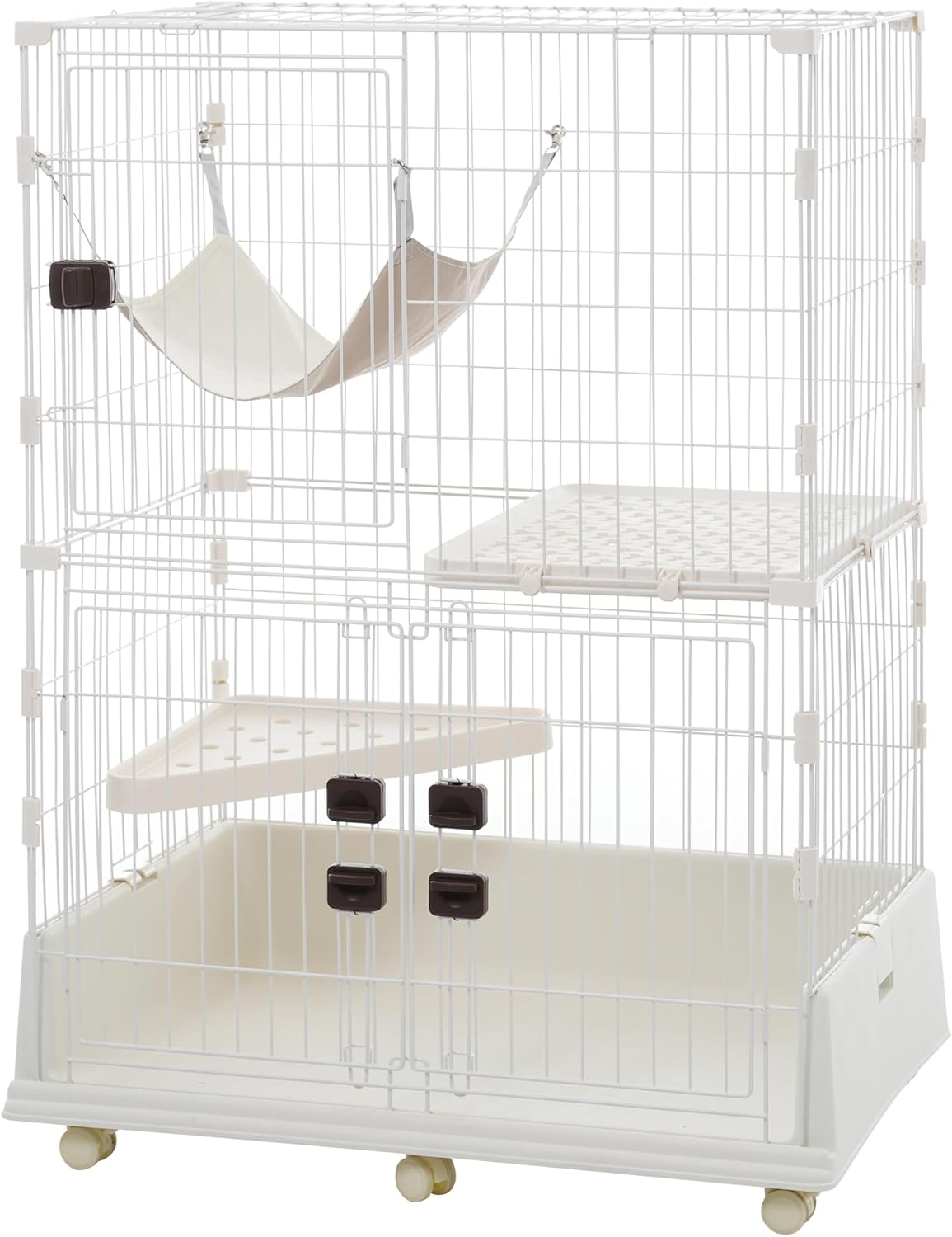 OSJ Cat Cage, 2 Tiers, Pet Cage, with Casters, Cat Gauge, Multi-Headed, Cat Door, 1 Tier, Stylish, Answering Machine, Protection, Escape Prevention image number 4