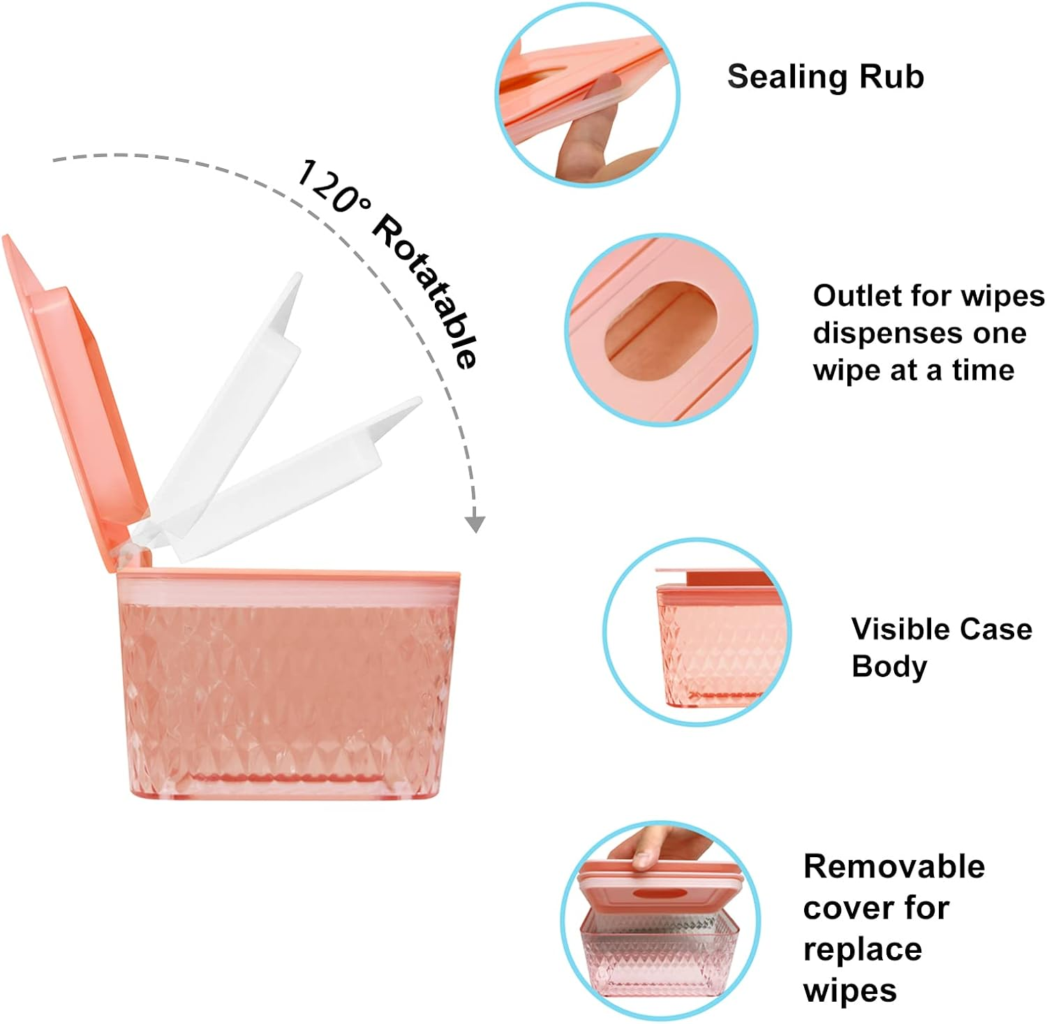 Wipes Dispenser Seal-Designed Wipe Dispenser Holder Wipes Case Box for Bathroom Keep Wipes Fresh, Dust-Proof & Non-Slip image number 5