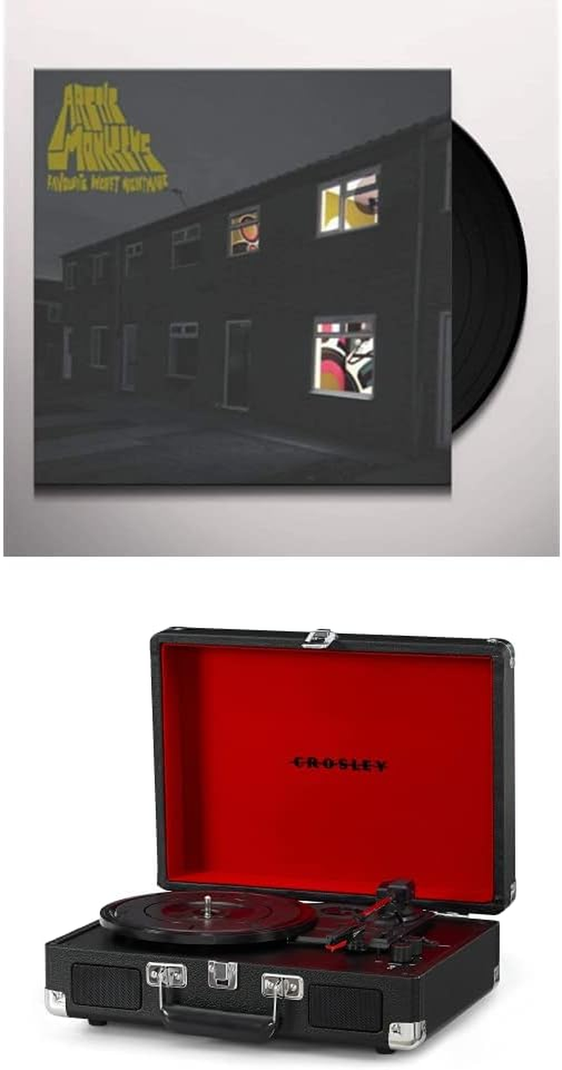 Crosley Cruiser Deluxe Vintage Suitcase Turntable (Blue) and Arctic Monkeys - Favourite Worst Nightmare [Bundle]