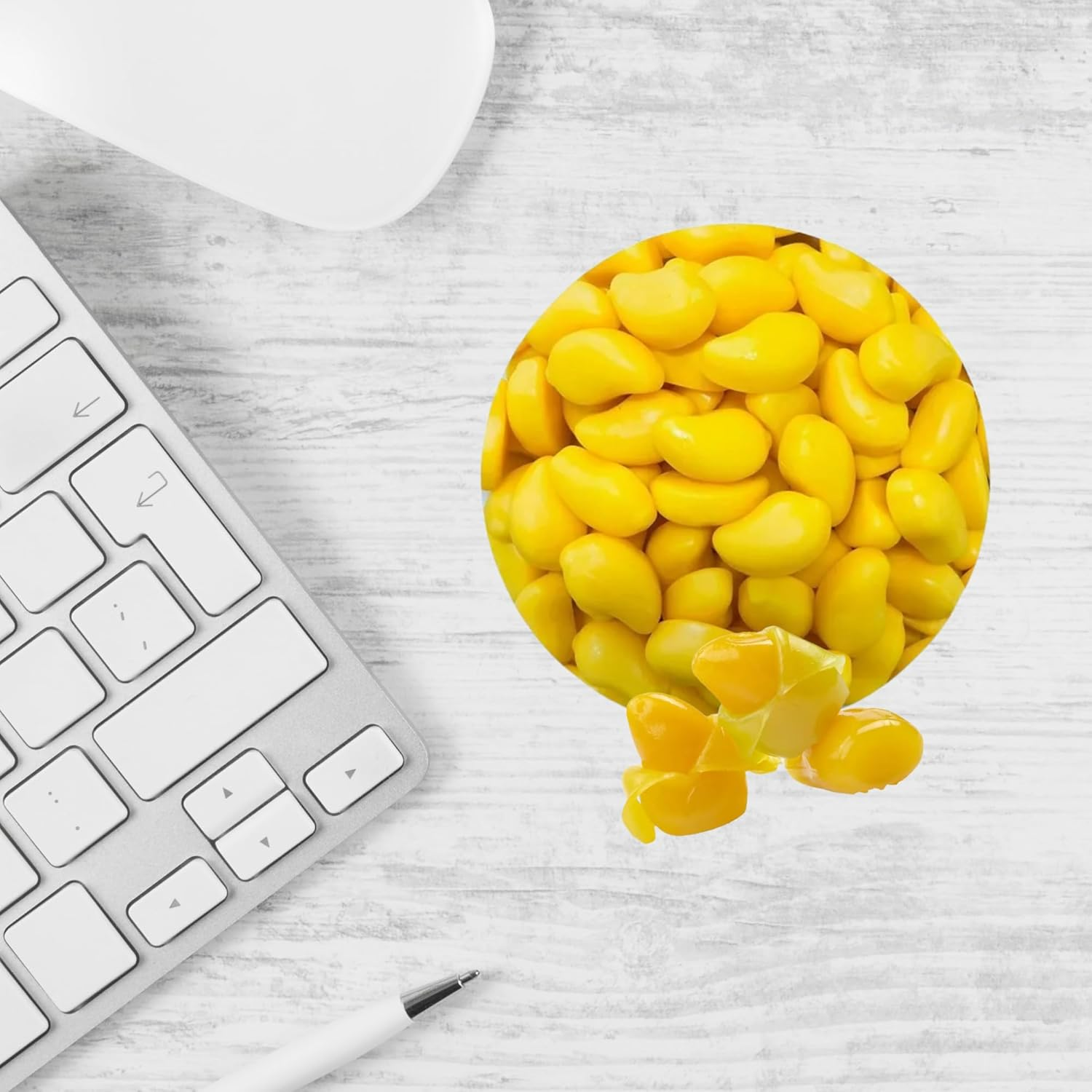 Juicy Jelly Peeled Gummy Mango Lollies, Yellow Fruit-Shaped Sweets, 1Kg