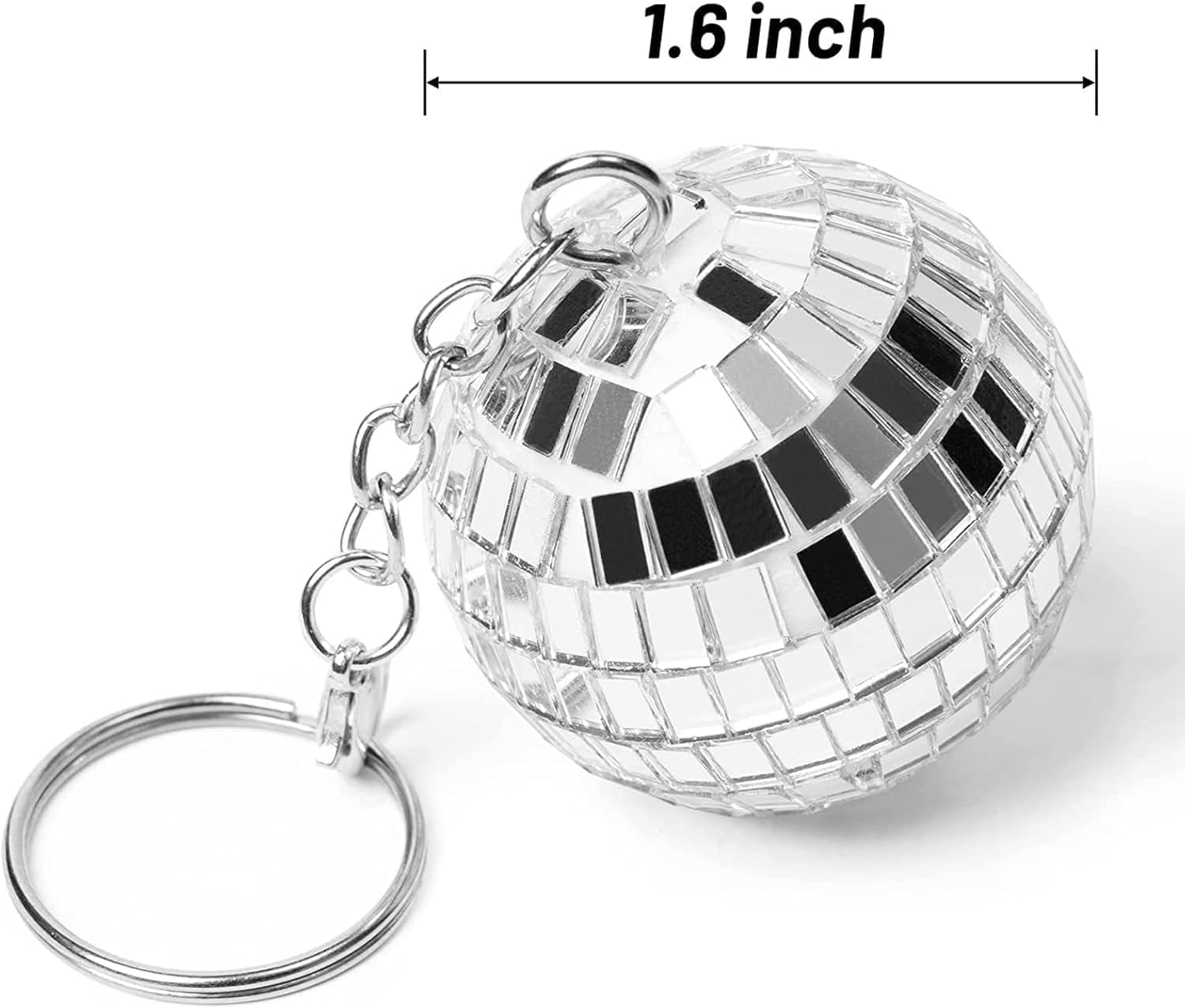 Disco Ball Keychain Mini 70S Disco Keychain Bulk Mirror Ball Keychain 1970S Disco Ball Accessories Supplies Bling Sparkly Ball Party Favors for Birthday Christmas Disco Party Decorations (24 Silver) image number 3