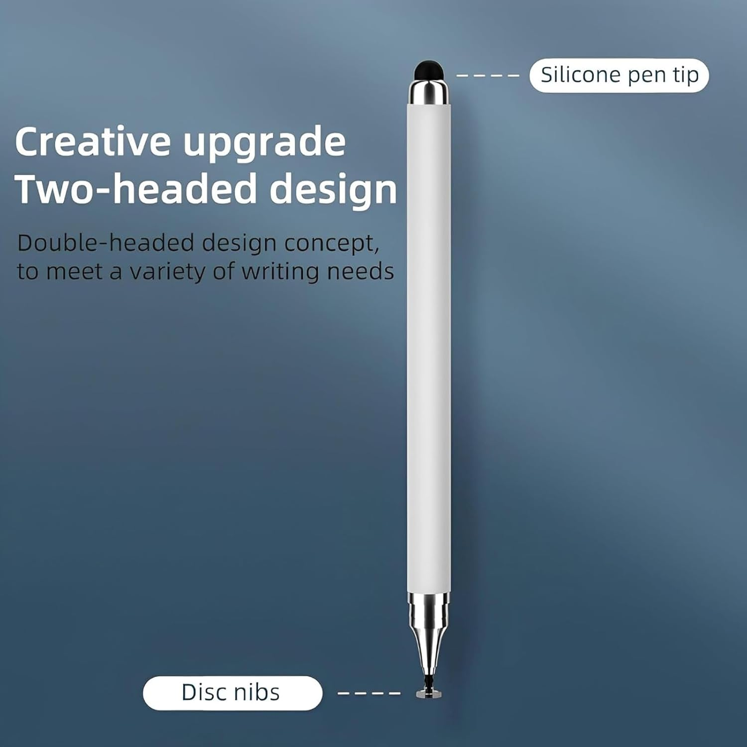 3 PCS Stylus Pen, Touch Screen Stylus Pen with Dual Silicone Tips, Universal Stylus for Phone and Tablet, Compatible with Most Touch Screen Devices (Black, White, Gold) image number 2