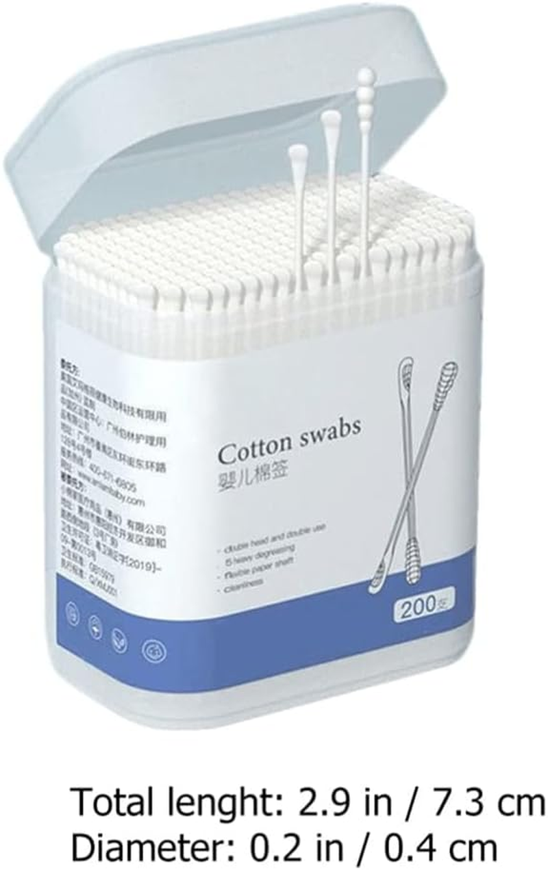 400Pcs Cotton Swabs, Sonoyu Cotton Buds with 3 Headed Design, Ear Cleaners, Biodegradable Baby Cotton Buds Kids Safety Swabs, Made of Safe Cotton for Beauty Care, Cleaning image number 2