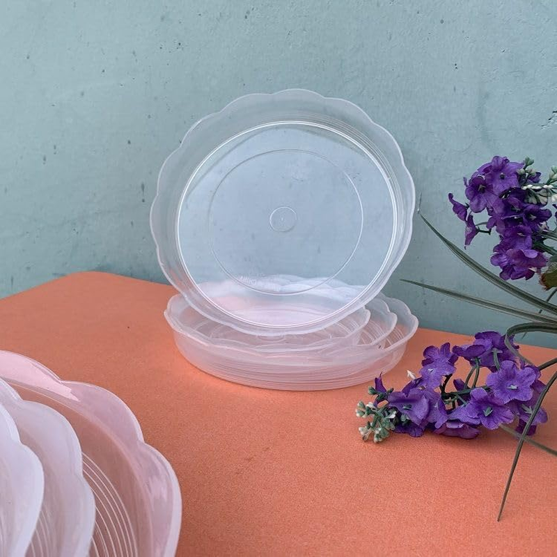 10 Pieces of Clear Plastic Plant Saucer Drip Trays for Pots (14Cm) image number 3