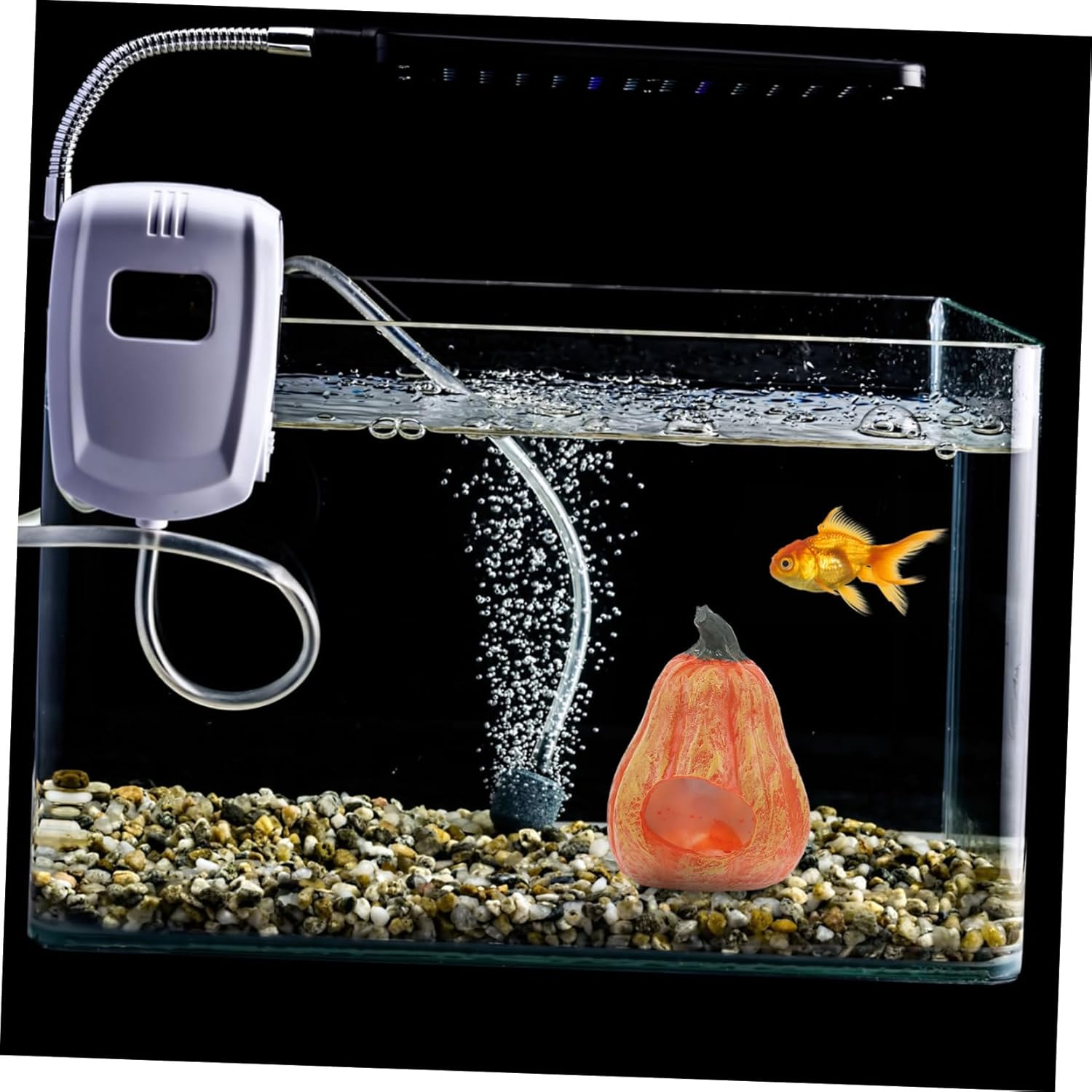 FUTUREORYY Resin Pumpkin Aquarium Decor Premium Fish Tank Ornament Safe for Pets Unique Hiding Cave for Fish Decorative Pumpkin for Home Random Style for Guest Room Essentials image number 3