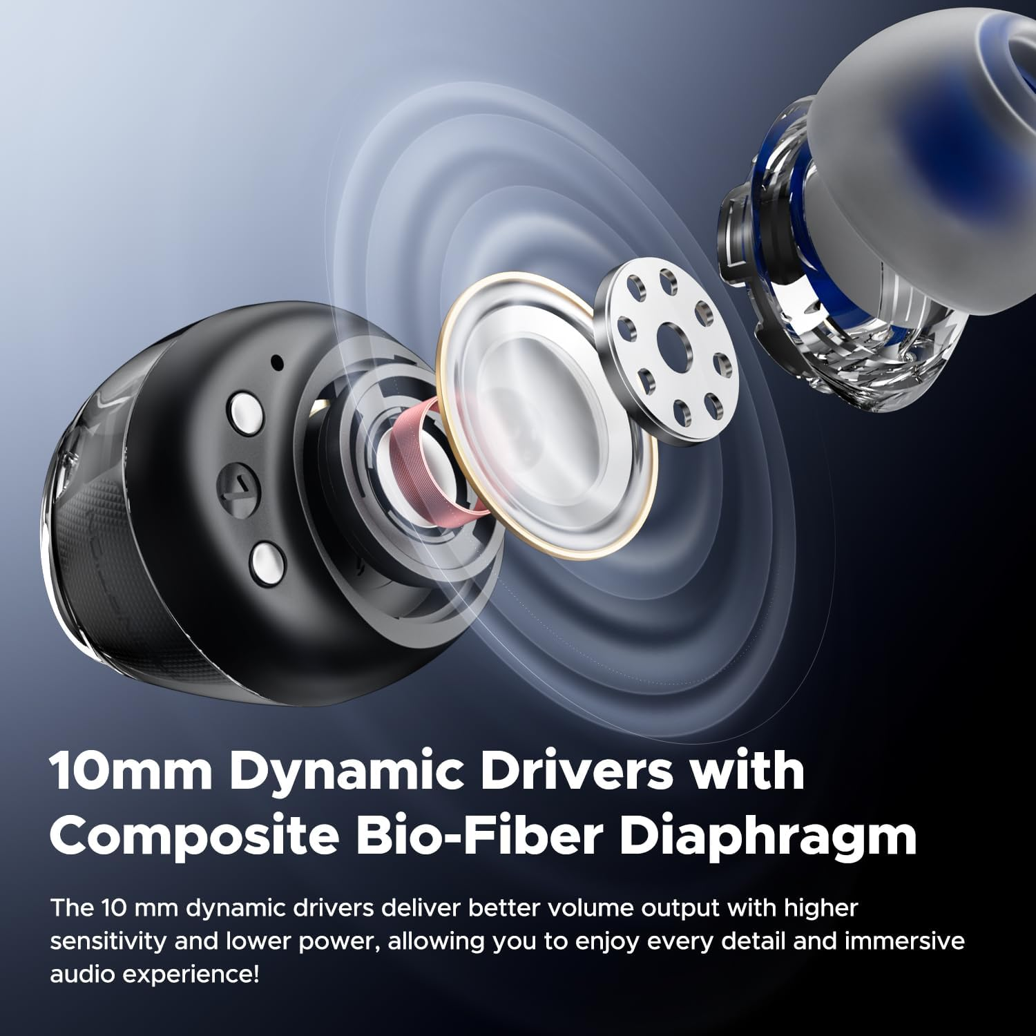 Wireless Earbuds, Soundpeats Clear Dot Bluetooth 5.3 Earphones with 10Mm Driver, 2 Mics with AI Noise Cancelling Headphones for Clear Calls, 27H Playtime, Game Mode, App Control Transparent (Black) - White image number 4