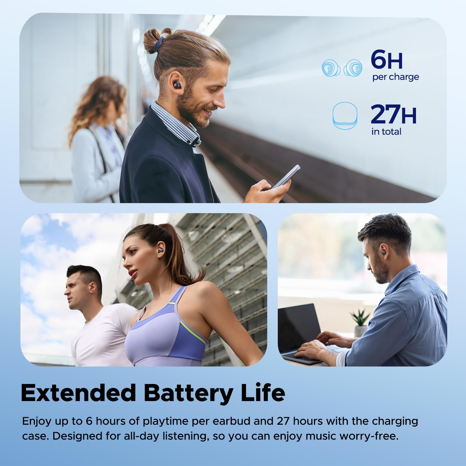 Wireless Earbuds, Soundpeats Clear Dot Bluetooth 5.3 Earphones with 10Mm Driver, 2 Mics with AI Noise Cancelling Headphones for Clear Calls, 27H Playtime, Game Mode, App Control Transparent (Black) - White image number 6