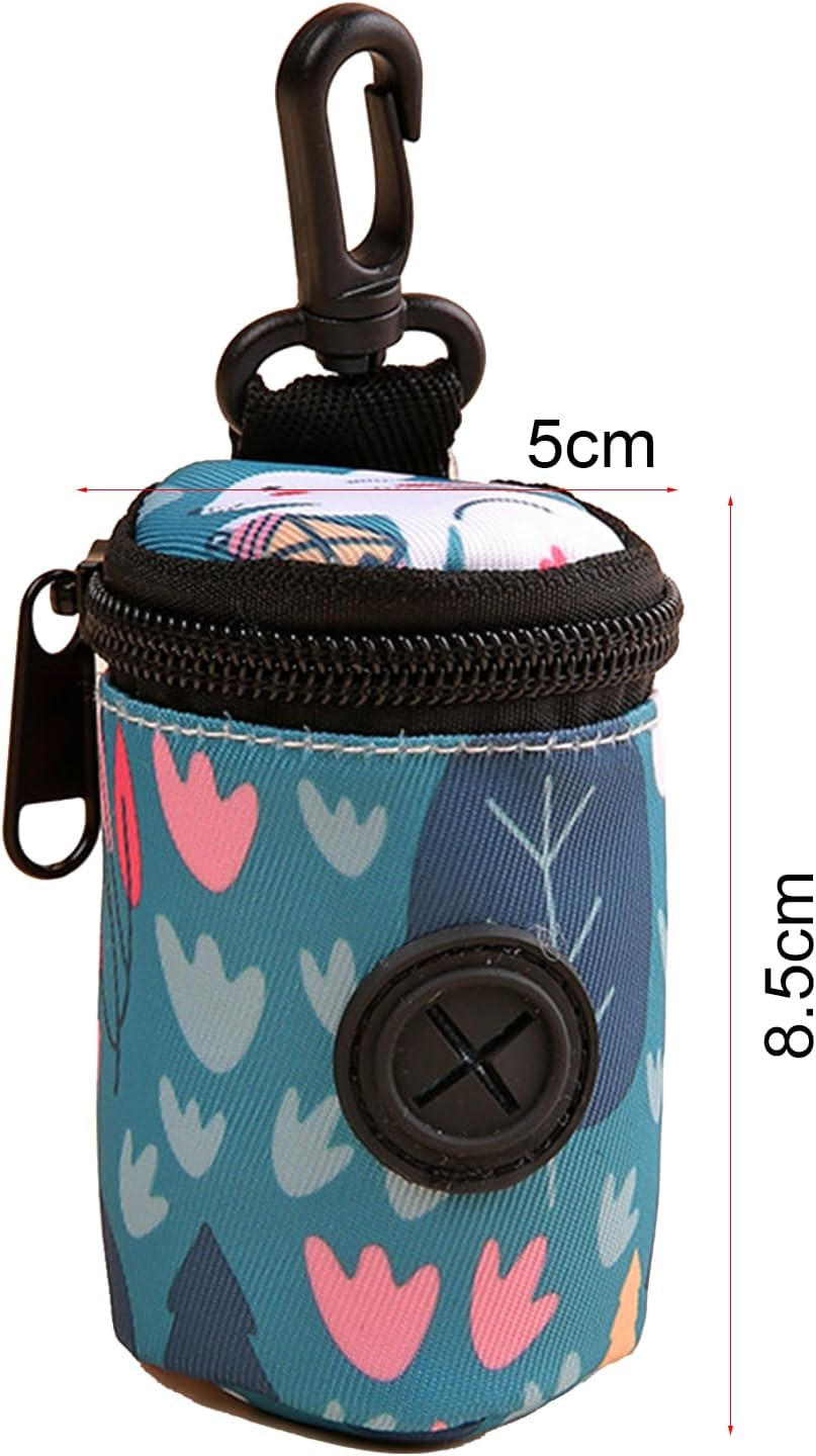 Dog Bag Poop Dispenser with Zip, Dog Poop Waste Bag Dispenser, Pet Dog Waste Bag Dispenser, Dog Poop Bag Holder, Dispenser for Dog Waste Bags, Dog Bags Dispenser with Carabiner Hook