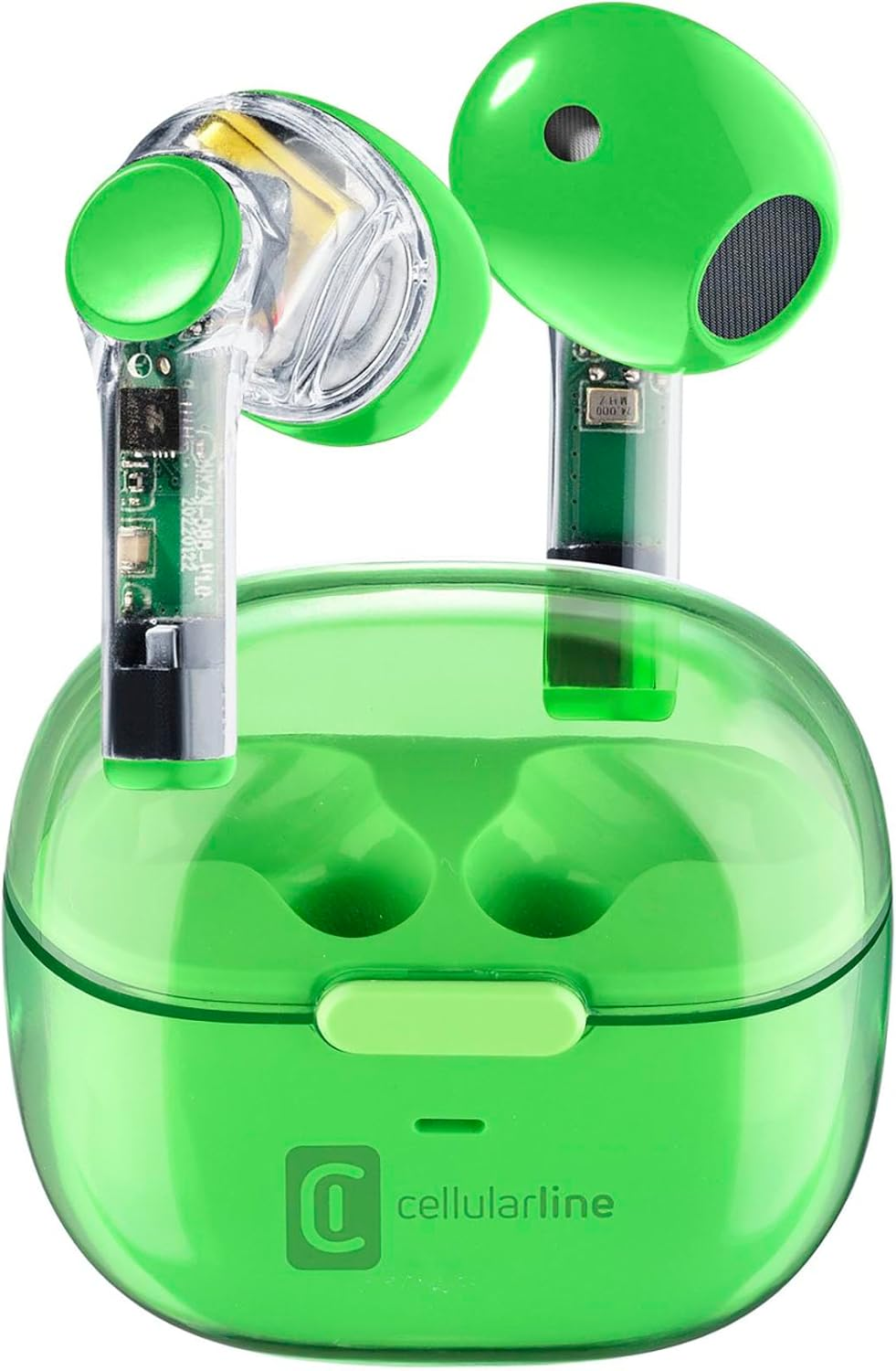 Cellularline Fine Trasparente | Auricolari Bluetooth TWS Wireless In-Ear a Capsula Con Custodia Di Ricarica - Play Time Di 3.5 Ore - Ricarica 4 Volte - Controlli Touch E Auto Pairing