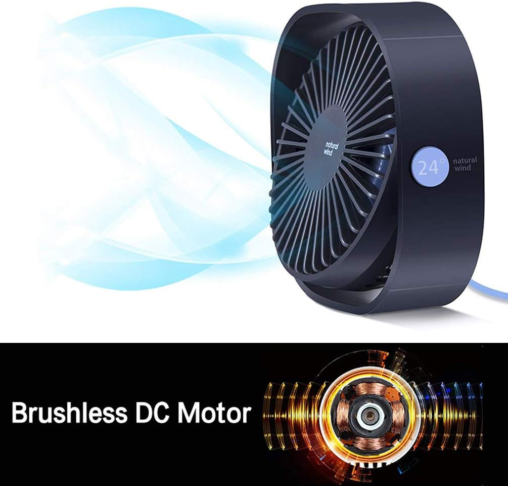Mini Clip on Desk Fan, Portable Handheld Small Fan USB Fan Charging Desktop Mini Portable Desktop Fan Desktop Outdoor Fan for Office Home,Blue image number 2