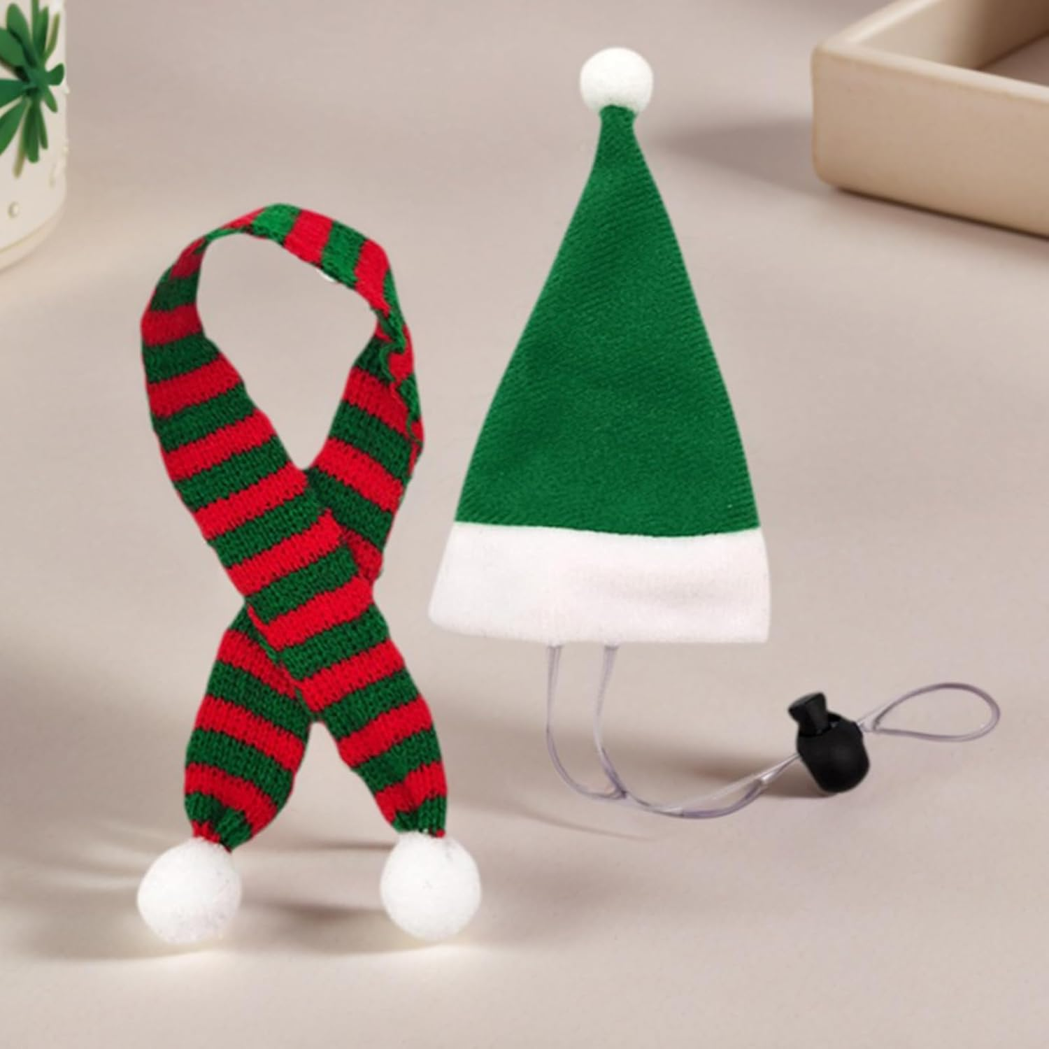 Chicken Clothes - Santa Cosplay Dress up | Small Animal Tiny Santa Hat with Adjustable Chin Strap - for Duck Hamster Rabbit Kitty Parrot Puppy Lizard Farm Decor